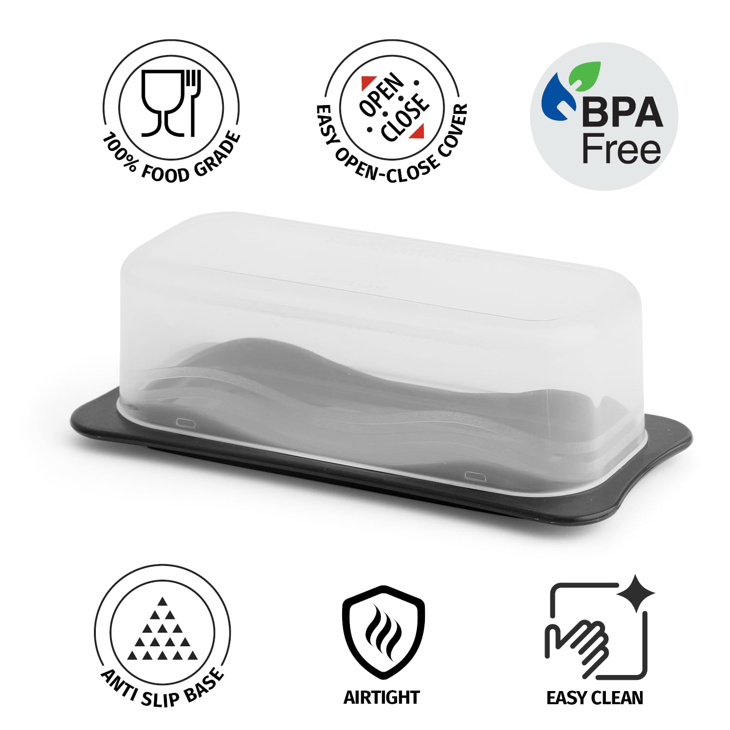 Signoraware Butter Dish With Lid -Butter Keeper Container With Clear Lid For Countertop, Frige- Durable Plastic, Unbreakable Sta