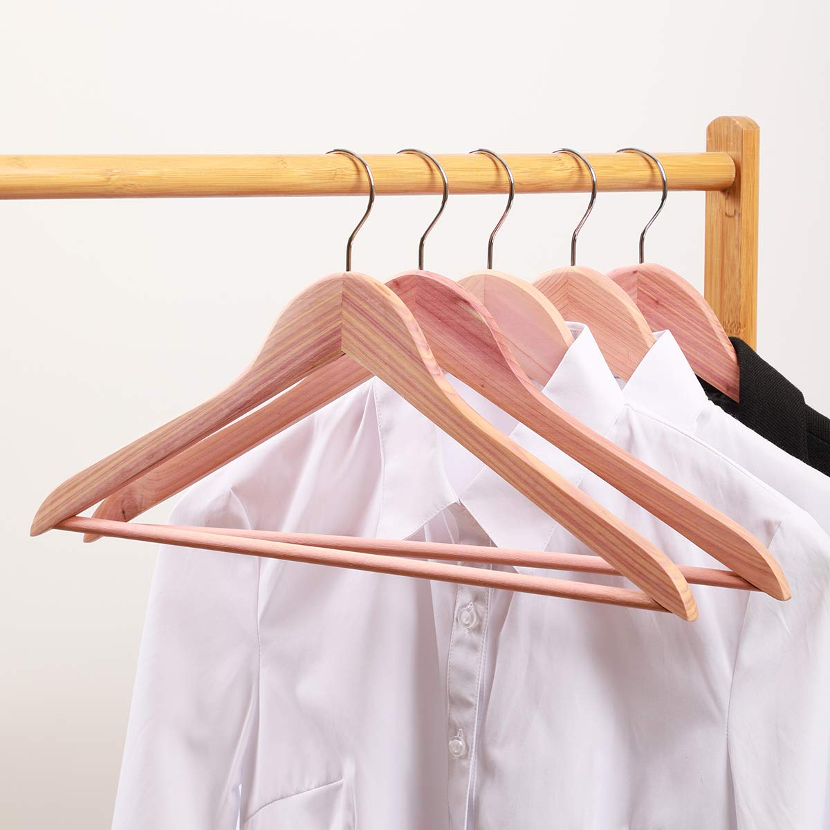 Elong Home Cedar Hangers, 12 Pack Sturdy Wooden Hangers With 360 Degree Swivel Hook, Smooth Surface Wood Coat Hangers With Cedar