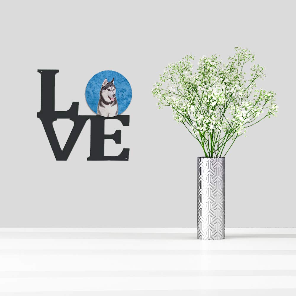 Blue Alaskan Malamute Metal Wall Artwork LOVE KJ1224BUWALV