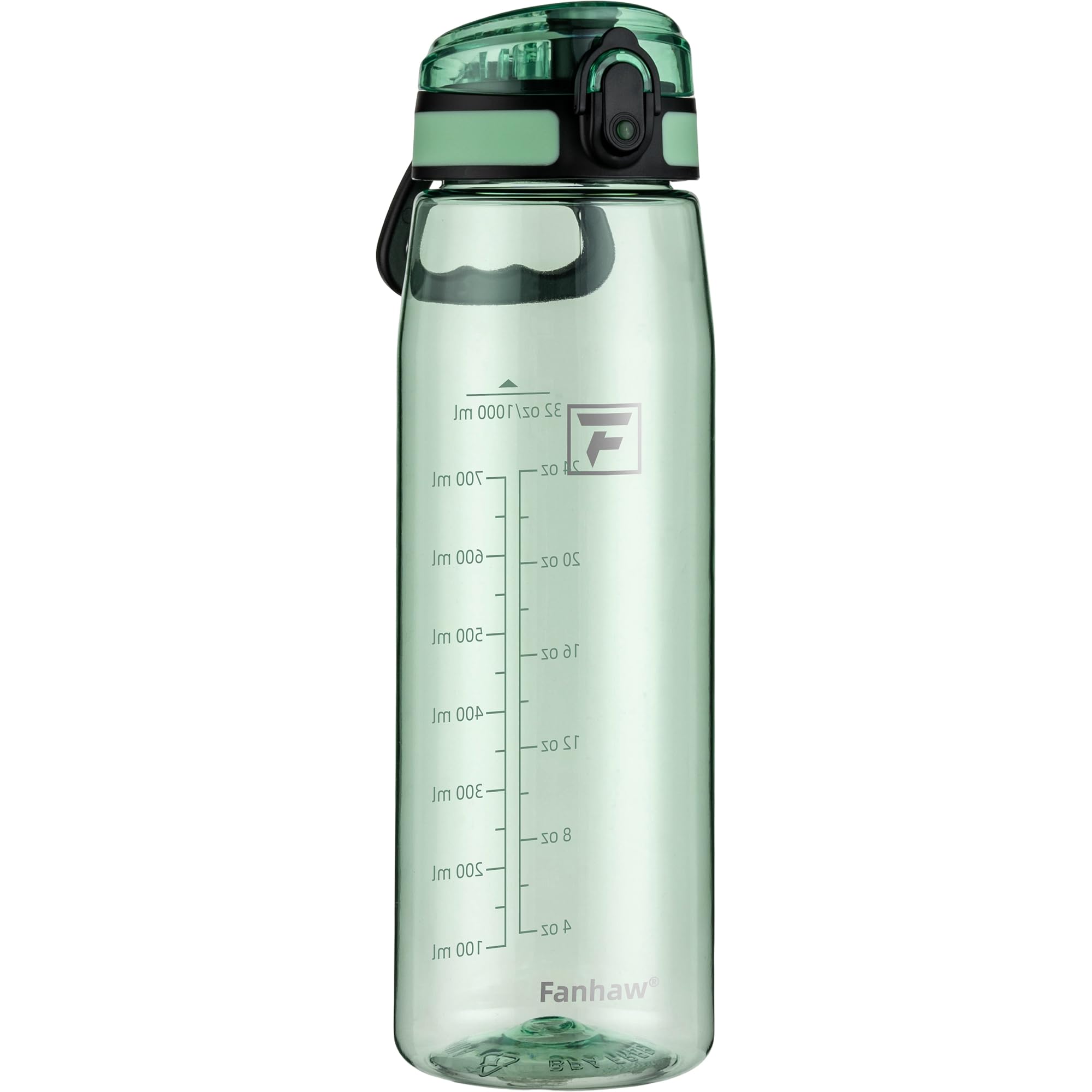 Fanhaw 32 oz Tritan Water Bottle with Chug Lid - Clear, BPA-Free, Lightweight, Wide Mouth, Leak-Proof, Perfect for Gym, Travel, 