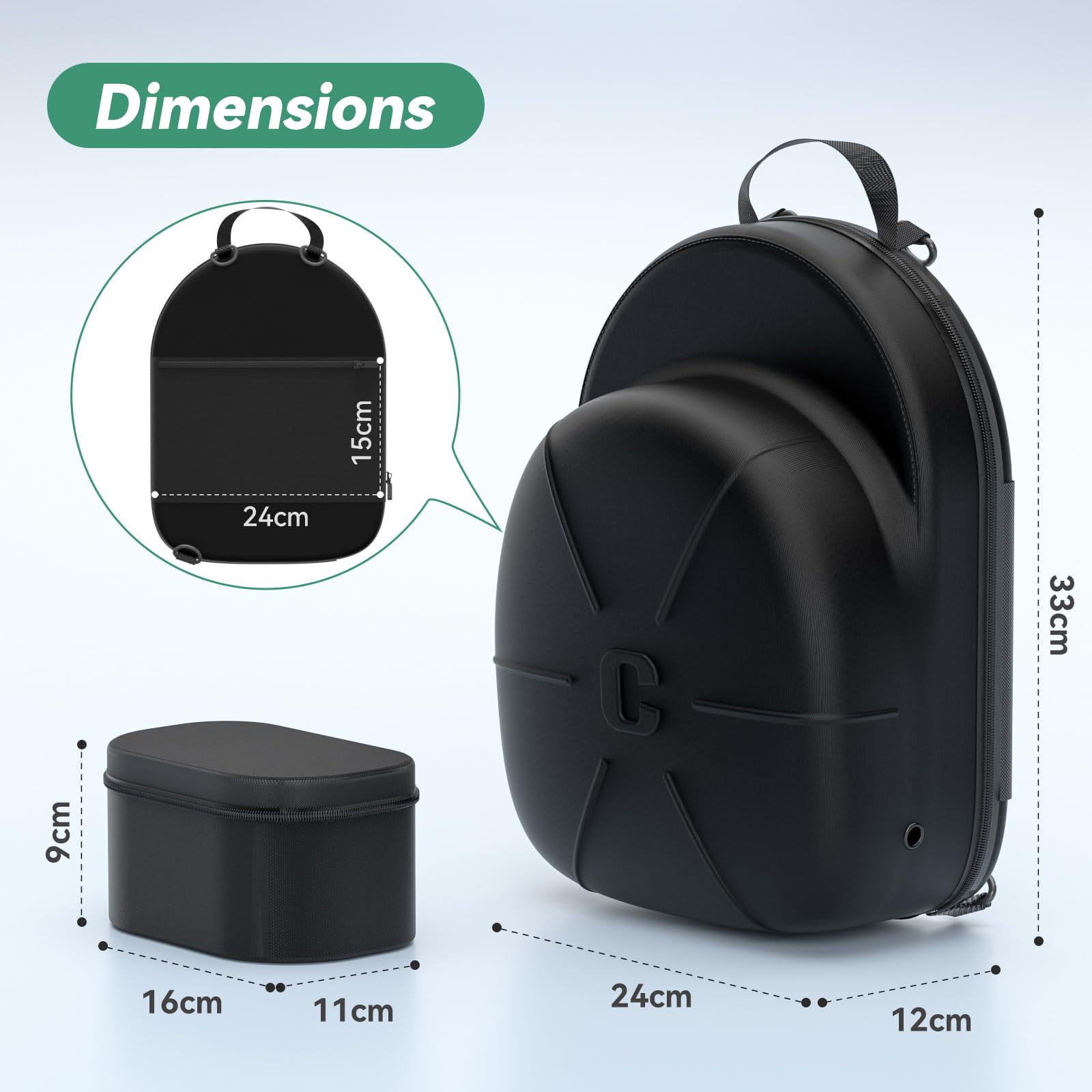 Clesoo Travel Hat Case - Hard Hat Case For Baseball Caps With Removable Storage Bag - Lids Cap Organizer Holder With Adjustable