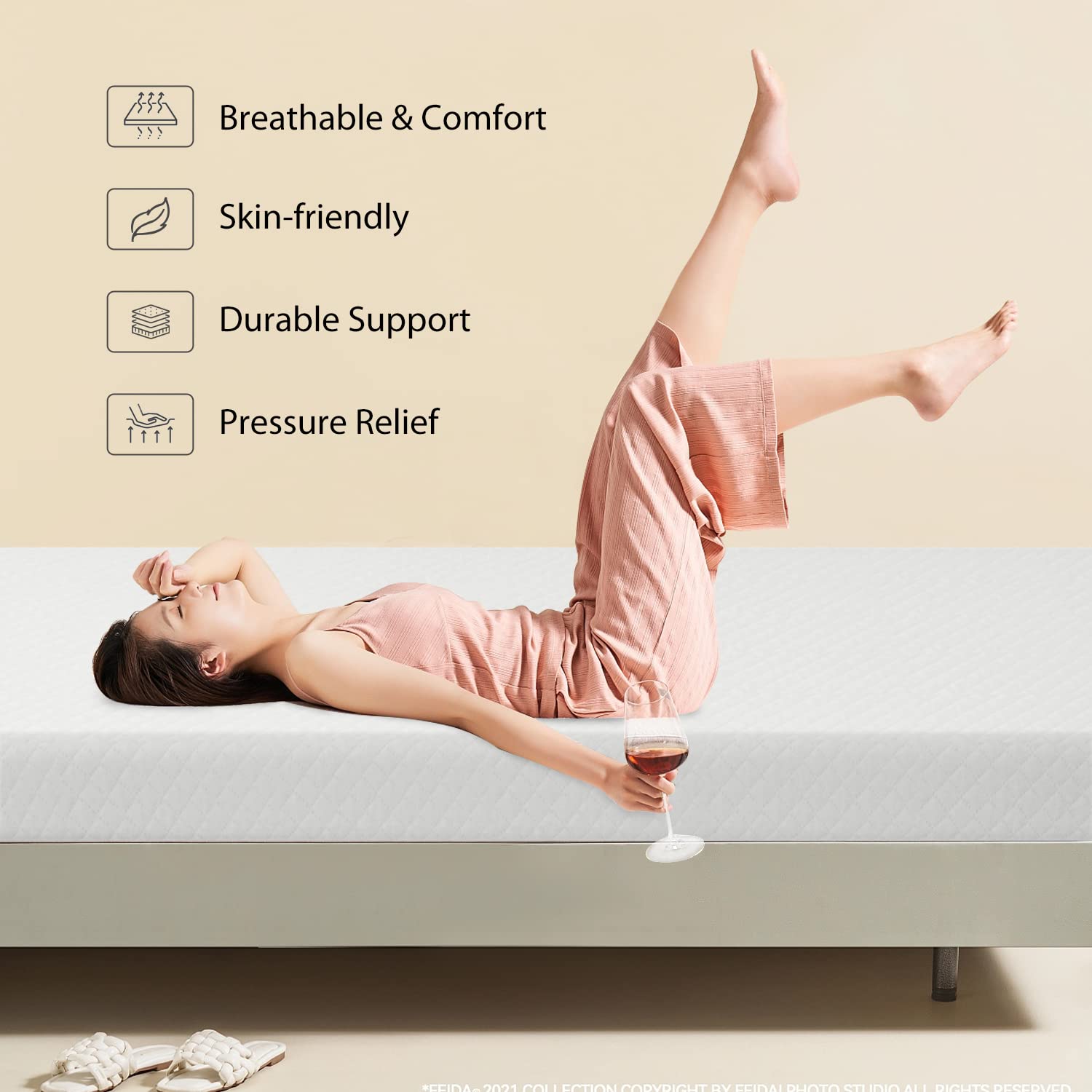 PayLessHere 5 Inch King Gel Memory Foam Mattress Fiberglass Free/CertiPUR-US Certified/Bed-in-a-Box/Cool Sleep & Comfy Support