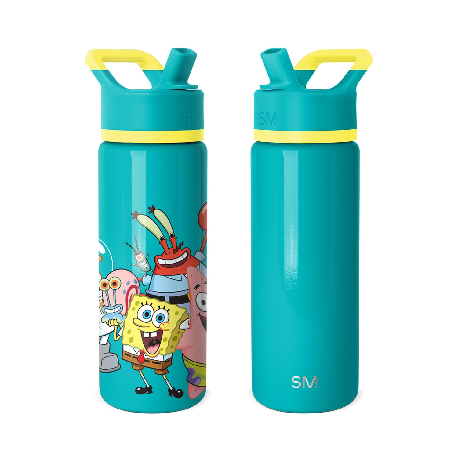 Simple Modern Kids Summit Water Bottle with Straw Lid | SpongeBob 18oz Stainless Steel Cup Insulated Tumbler for Boys, Girls, Sc