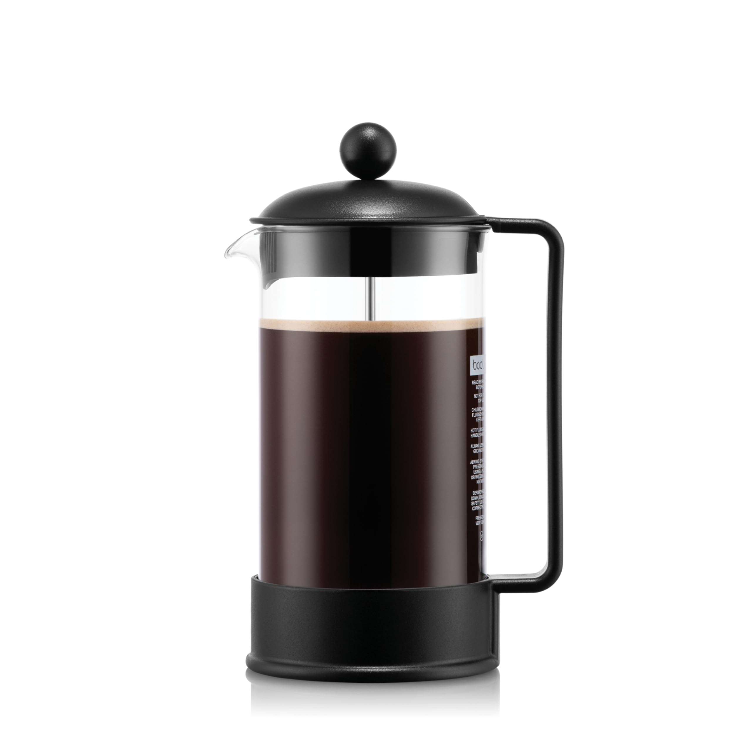 BODUM Brazil 8 Cup French Press Coffee Maker, Black, 1.0 l, 34 oz