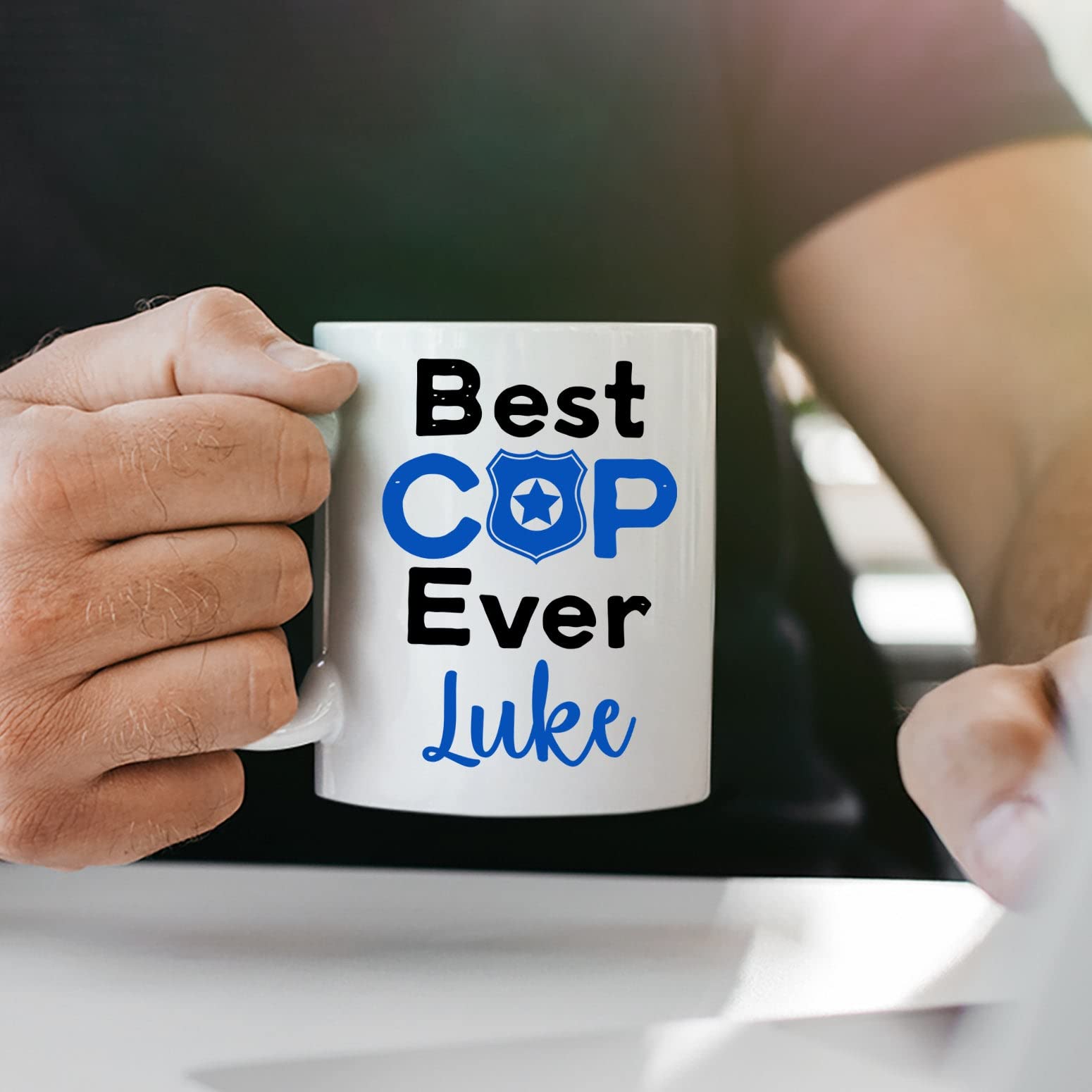 Best Cop Ever Mug, Custom Police Mug With Name, Law Enforcement Officer Mug, Personalized Police Officer Gifts For Men Women, Po