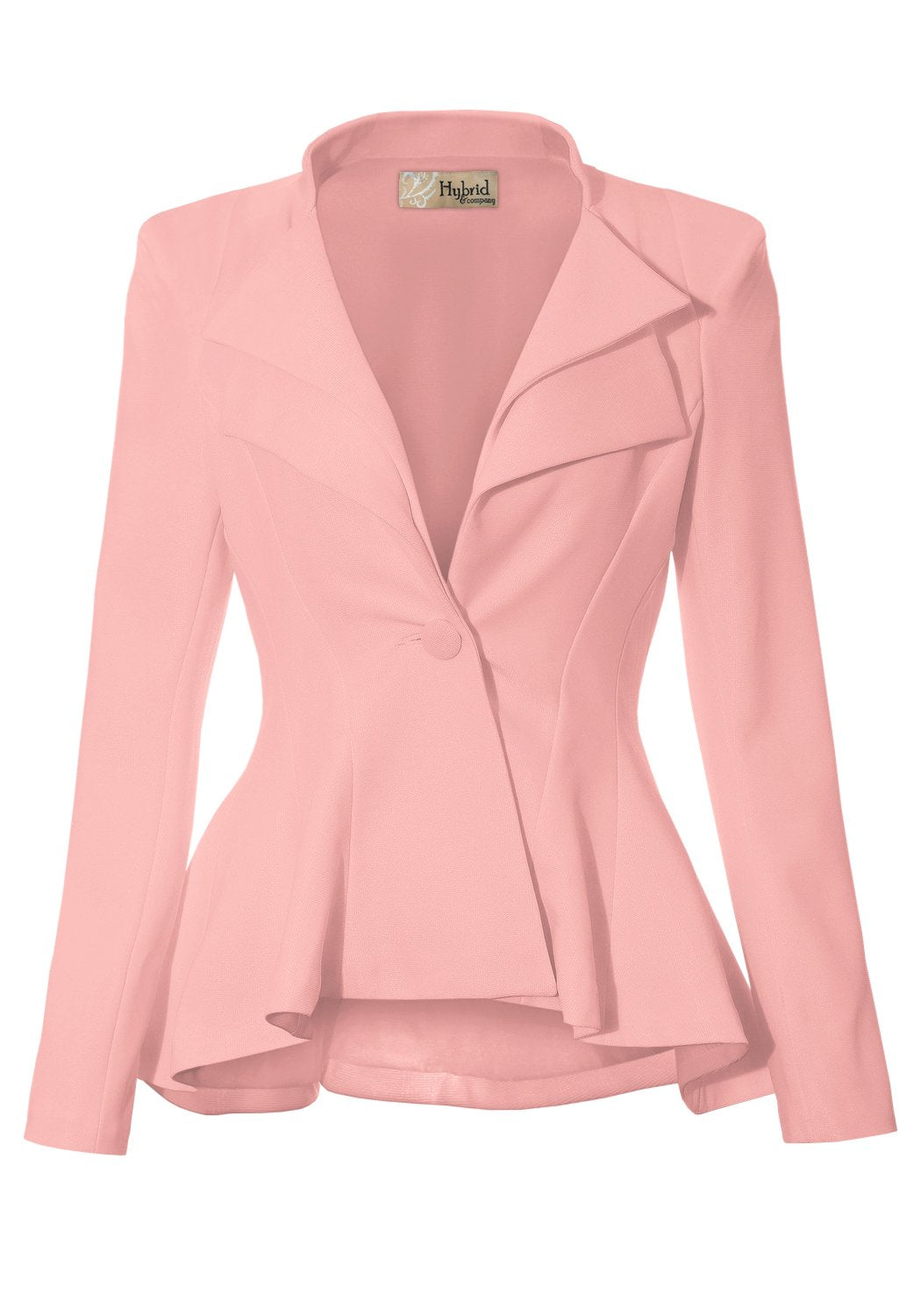 Women Double Notch Lapel Office Blazer Jk43864 1073T Blush 2X