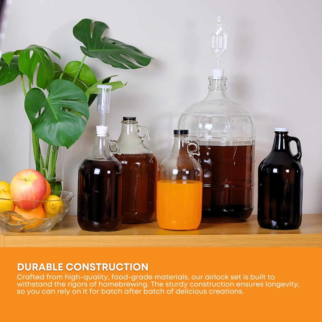 Fastrack 1 Gal Jug W/Twin Bubble Airlock, Polyseal Lid, #6.5 Drilled Stopper