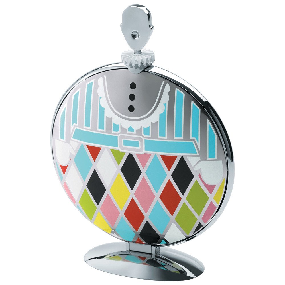 Alessi Fatman Folding Cake Stand in 18/10 Stainless Steel Mirror Polished With Decoration, Multicolor