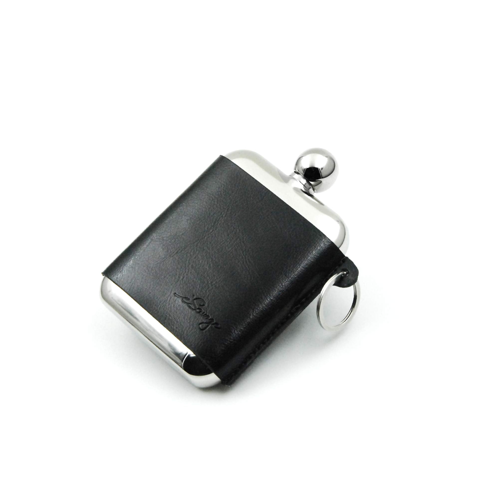 iSavage 6oz Rectangle Hip Flask with a Detachable Leather PouchYM605