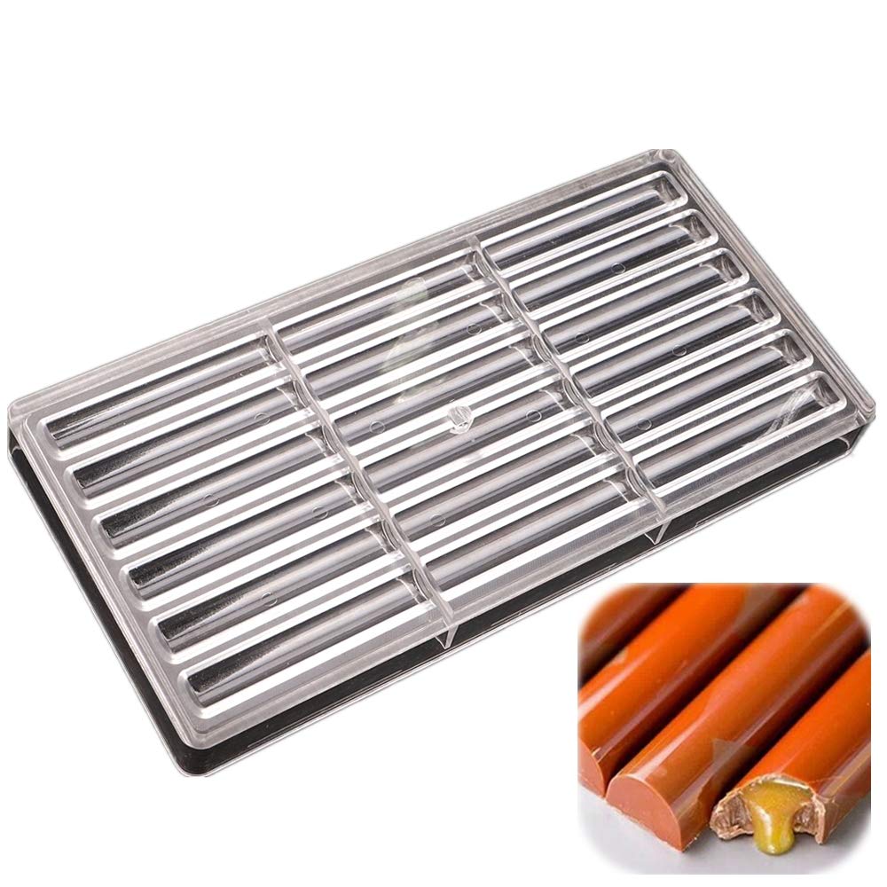 18 Cavities Long Sticks Shape Polycarbonate Pc Chocolate Mold Candy Fondant Ice Cube Mould Baking Moldes Diy Bakeware Supplies