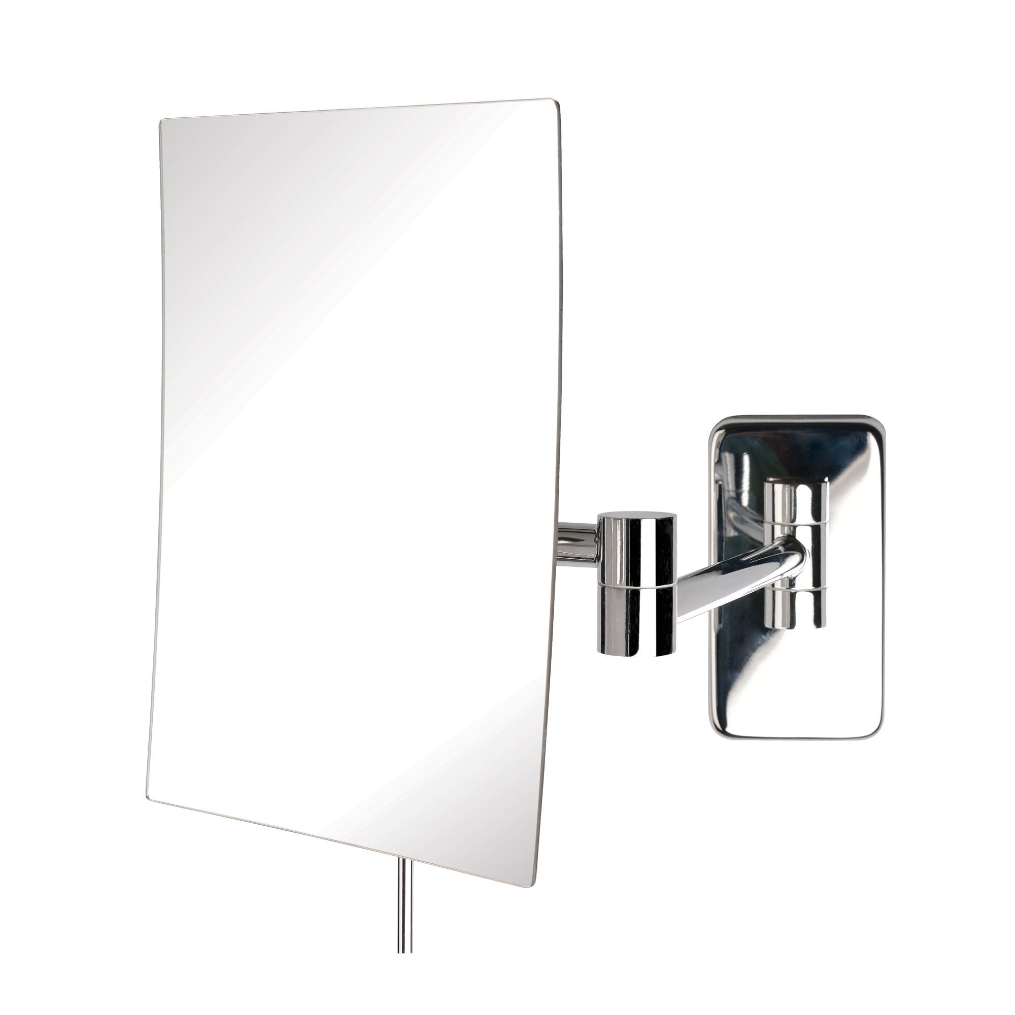 Jerdon 8.75-Inch X 6.5-Inch Wall Mount Makeup Mirror - Personal Mirror With 5X Magnification & 14 Inch Wall Extension - Chrome W