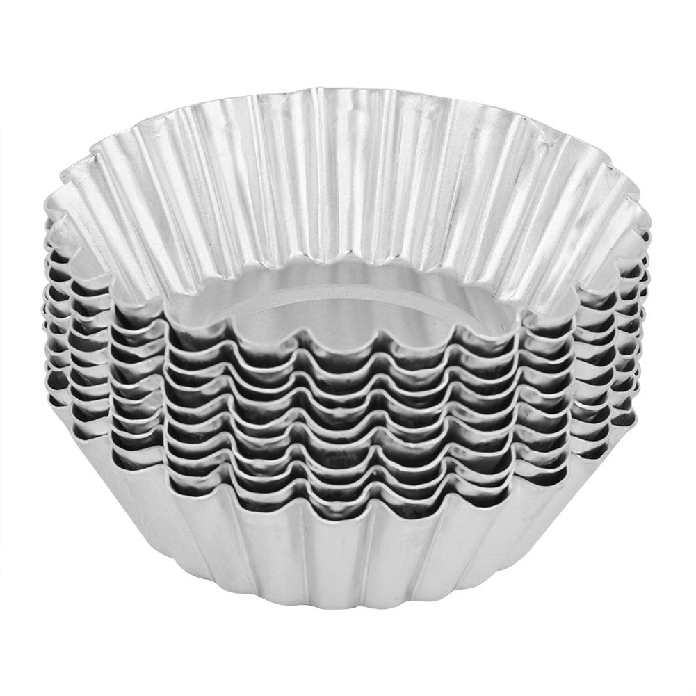 Ebtools 10 Pcs Egg Tart Molds, Mini Tart Pan For Baking, Aluminum Tins Mould For Tart Shells, Pie, Cupcakes, Mini Cake, Pudding,