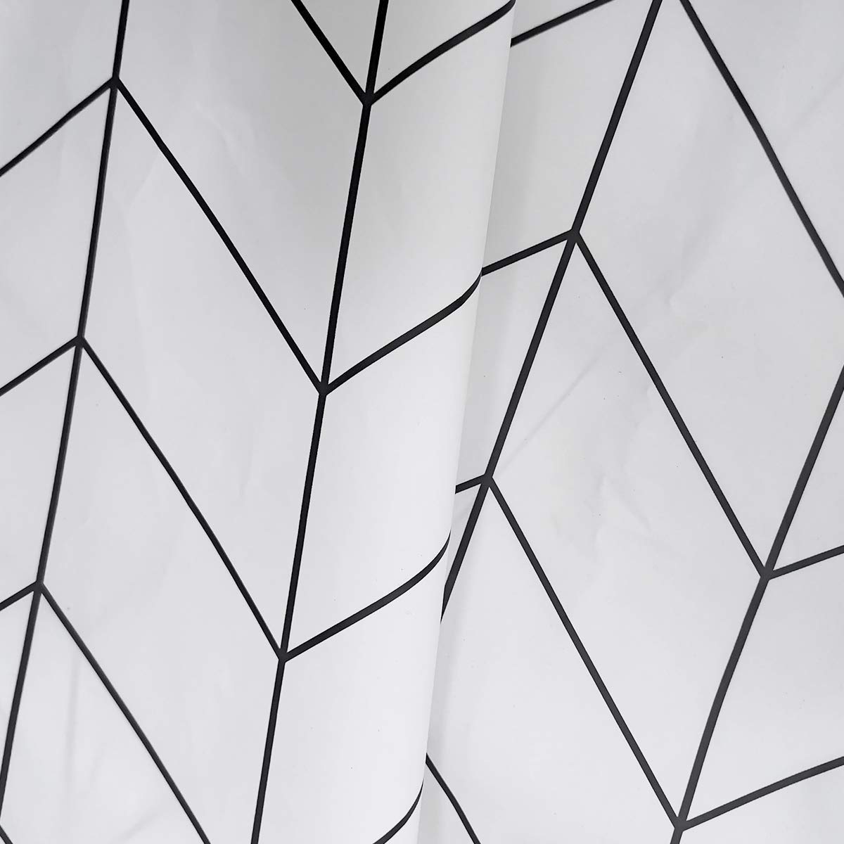 Riyidecor Clawfoot Tub Chevron Shower Curtain 180x70 Inch All Around Bathtub Wrap Around White Herringbone Round Freestanding Surround Oval Polyester Fabric Extra Wide Panel Waterproof 32 Metal Hooks