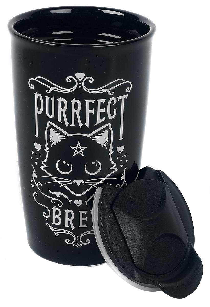 Alchemy Gothic The Vault Purrfect Brew Double Walled Ceramic Coffee Mug