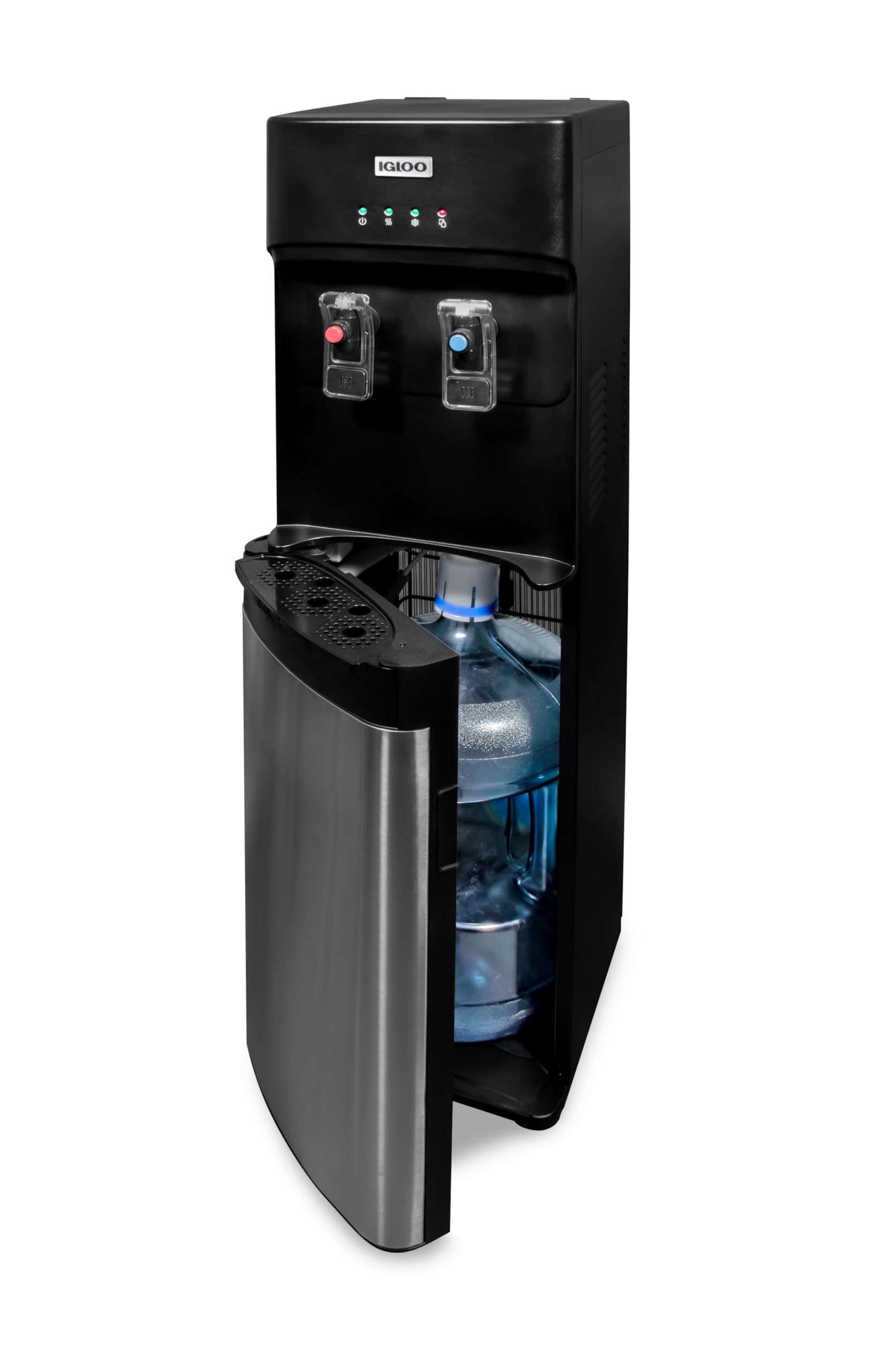 Igloo Hot And Cold Water Cooler Dispenser - Holds 3 & 5 Gallon Bottles, 2 Temperature Spouts With Dispensing Paddles, No Lift Bo