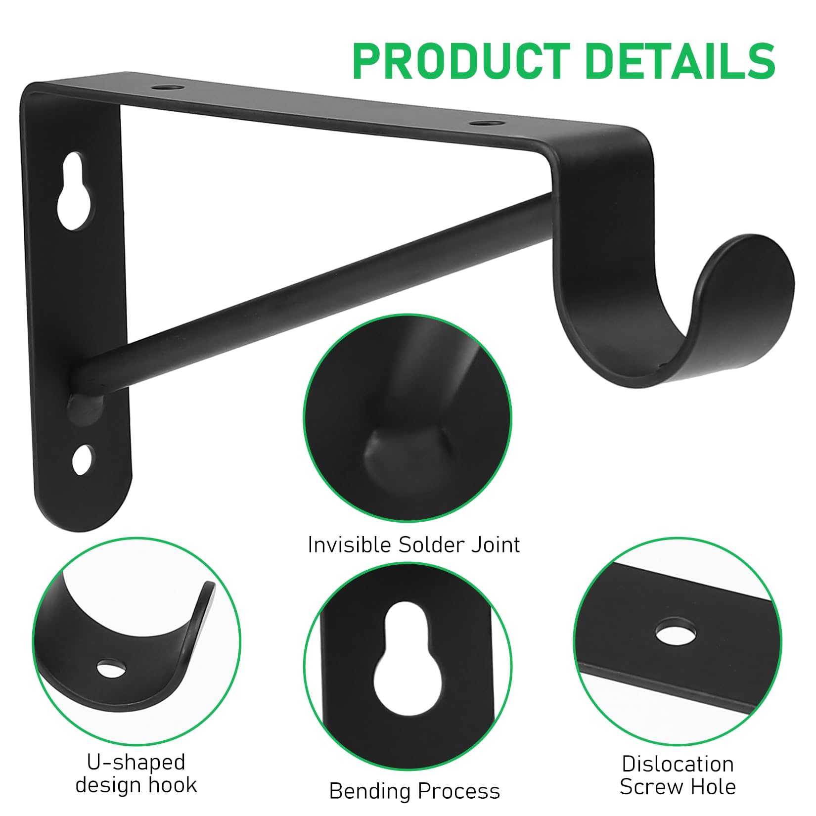 Small Shelf And Rod Brackets, 4 Pcs Closet Shelf & Rod Brackets Wall Mounted 5.9 Inches, Heavy Duty Closet Shelf Brackets, Close