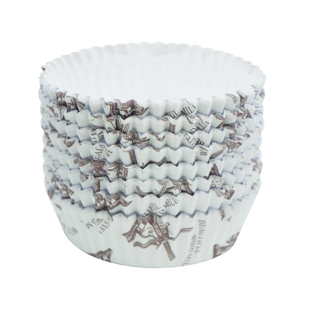 Enlynn Disposable Ruffled Round Shape Non-Stick Paper Baking Cup, Pack Of 100 (3.5'')