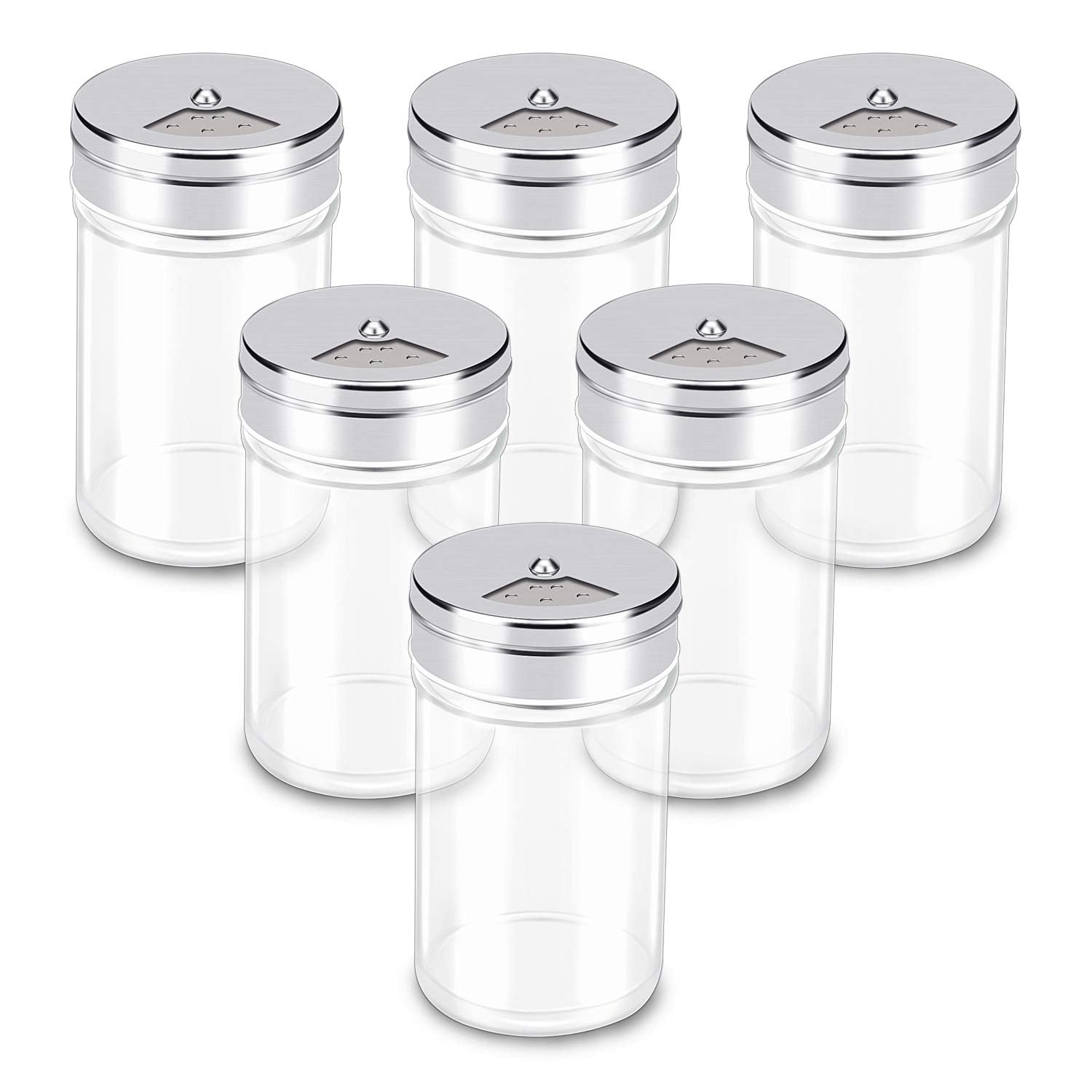 Segarty Spice Jars, 6 Pack 3 Oz Spice Bottles With Shaker Lids, Glass Empty Storage Containers With Adjustable Stainless Steel F