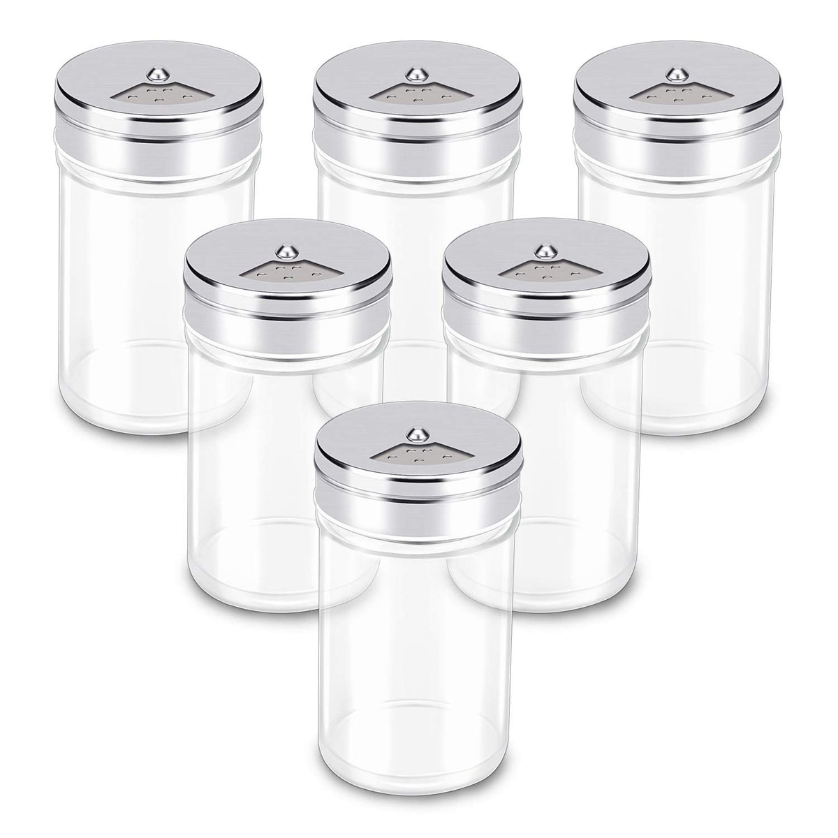 Segarty Spice Jars, 6 Pack 3 Oz Spice Bottles With Shaker Lids, Glass Empty Storage Containers With Adjustable Stainless Steel F