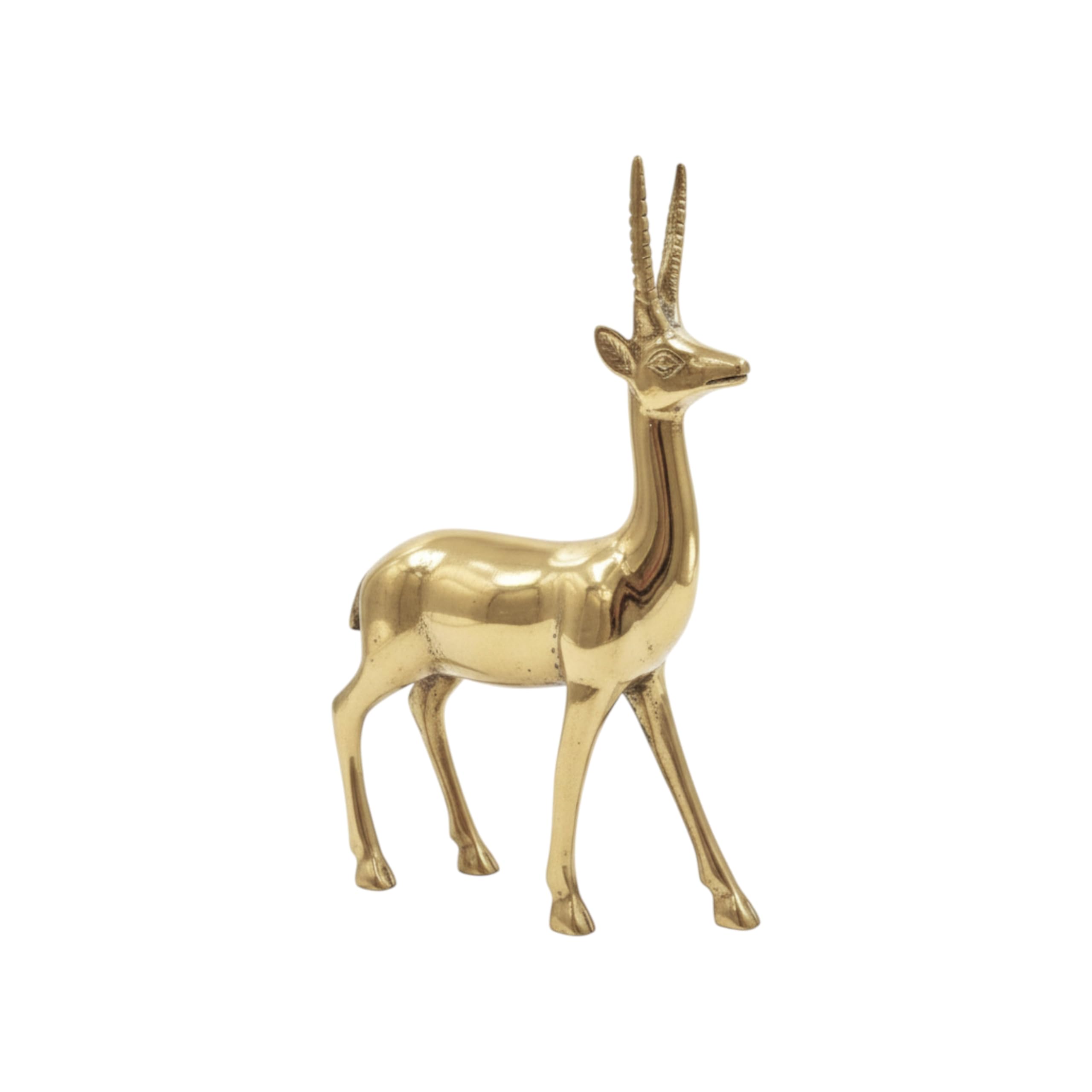 Brongs Brass Deer Statue | Height - 22 Cm Aprrox | Weight - 840 Gram Approx | Vastu Idol For Home And Office | Zonal Placement -