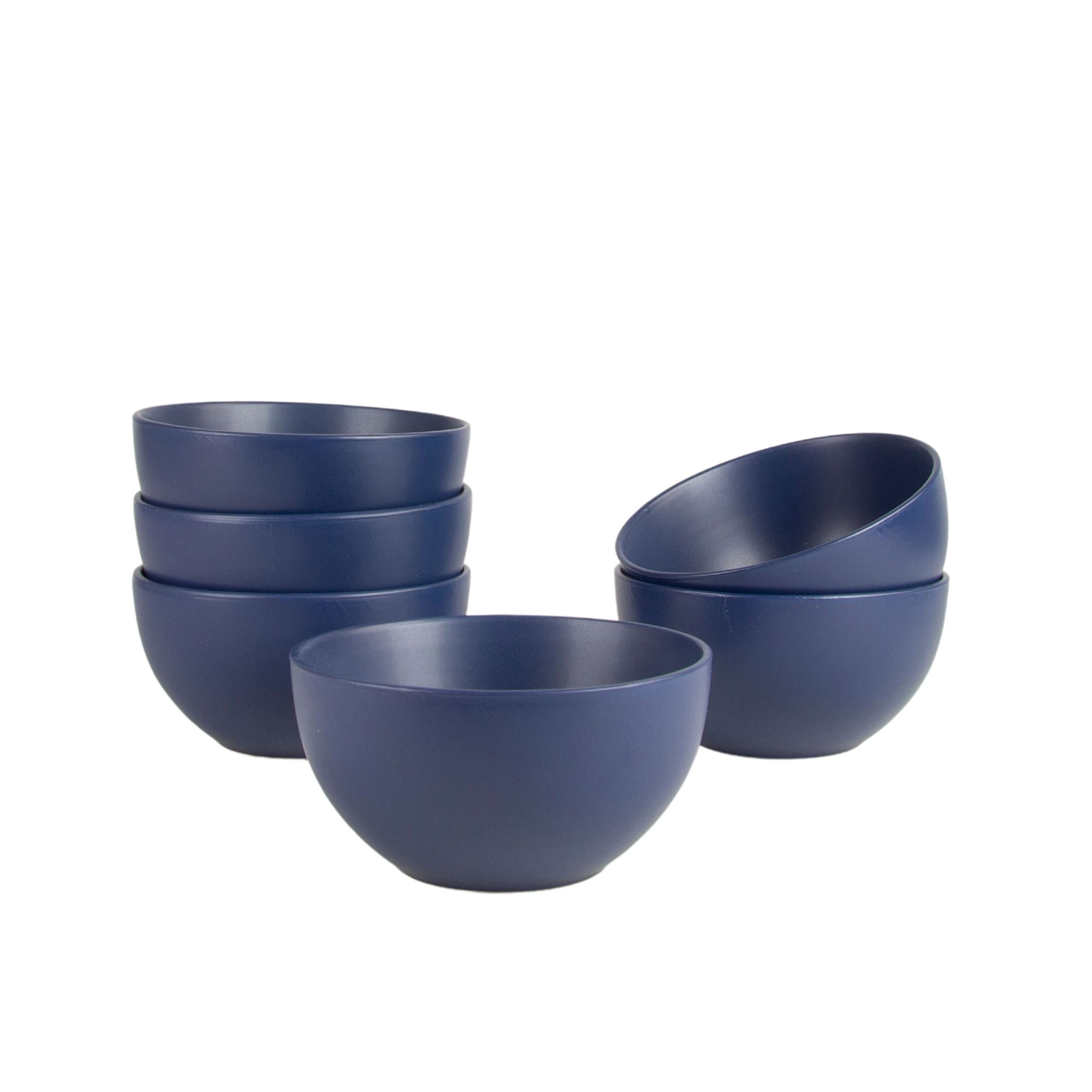 10 Strawberry Street Wazee Matte 5516oz cereal Bowl, Set of 6, Midnight Blue