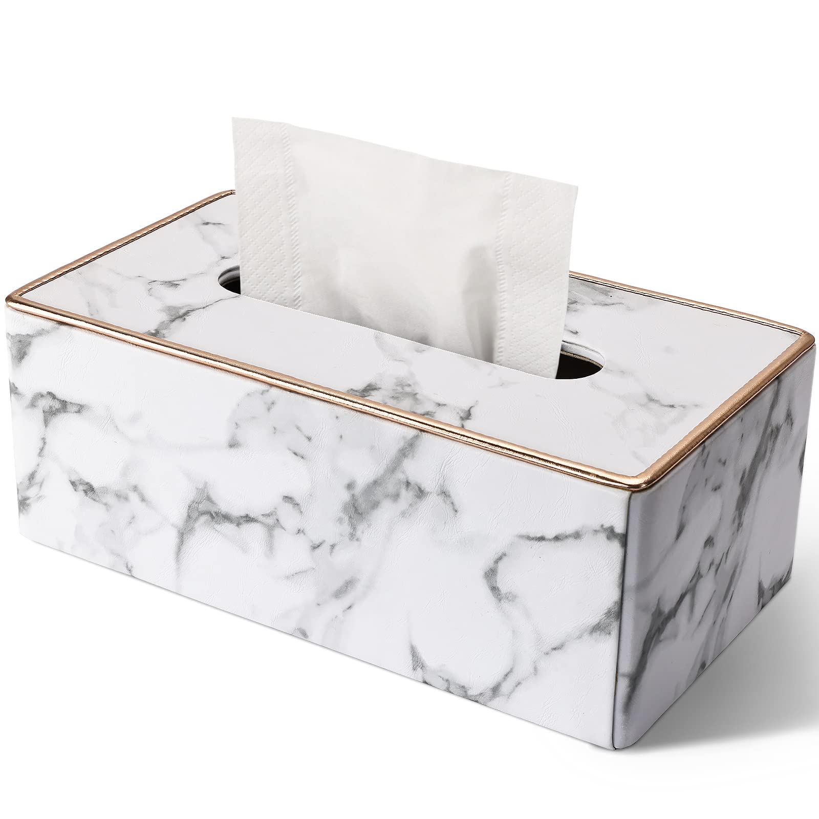 Tissue Box Cover Rectangular, Pu Leather Tissue Box Holder For Kleenex, Napkin, Rectangle Tissue Box Covers, Tissue Holder For B