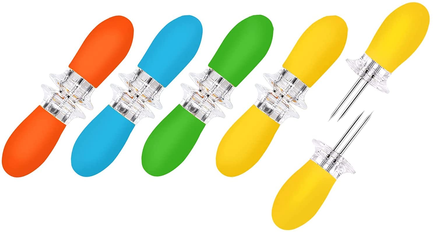 Corn Holders, Augsun 10Pcs/5 Pairs Corn Cob Holders Stainless Steel Corn On The Cob Holders Bbq Fork Skewers For Home Cooking Pa