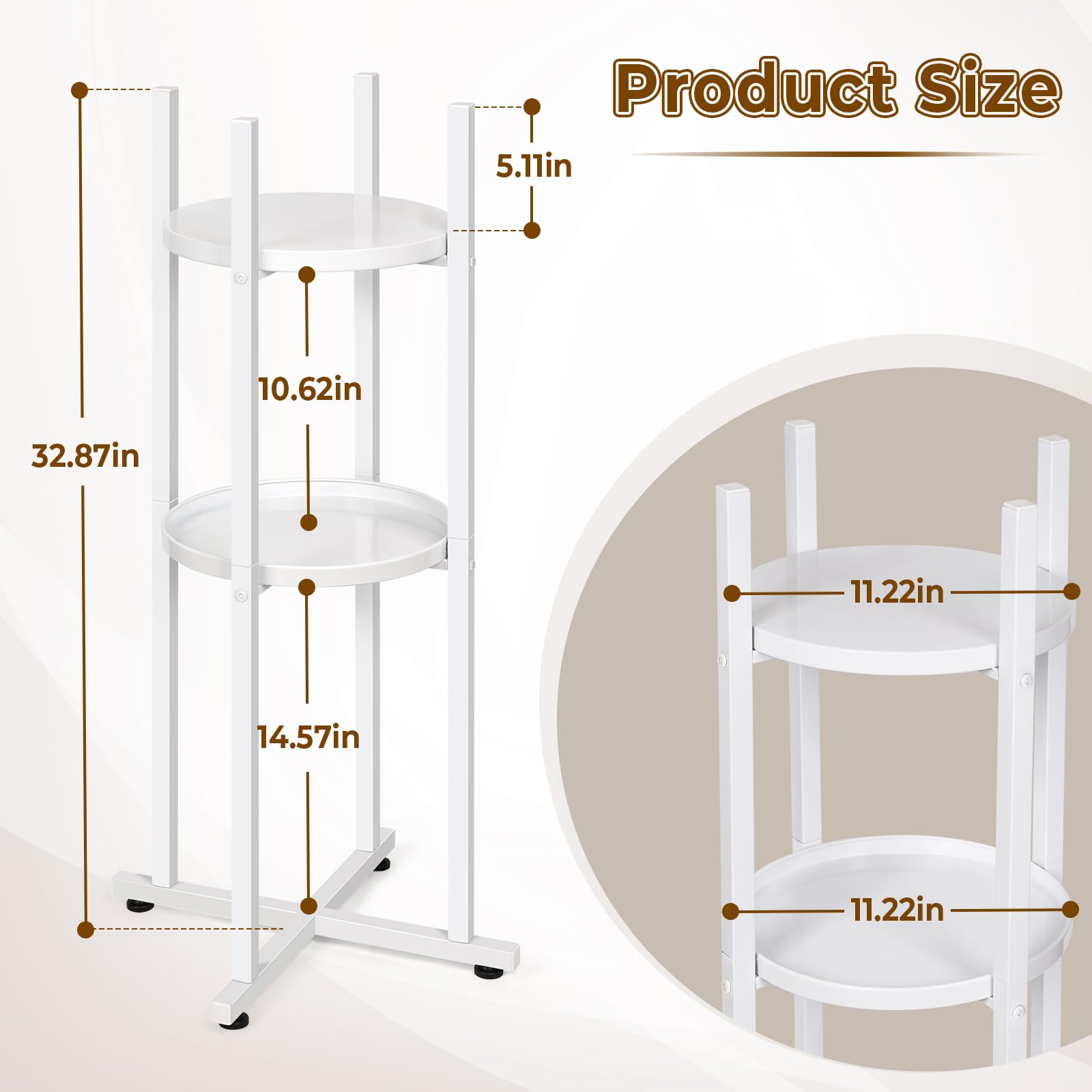Retyion Water Dispenser Stand 5 Gallon Water Jug Stand Sturdy Water Stand(32.8'' H-11.2'' W) Water Jug Stand With 2 Round Shelfs