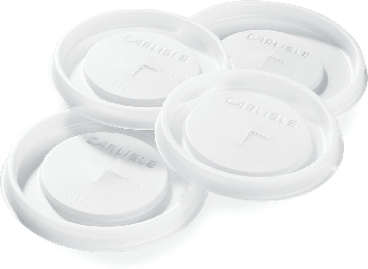 Carlisle Foodservice Products 5506L30 Polystyrene Tumbler Lid, For 9.5-Oz. Stackable Tumbler, 2.90'' Dia. X 19/64'' H, Transluce
