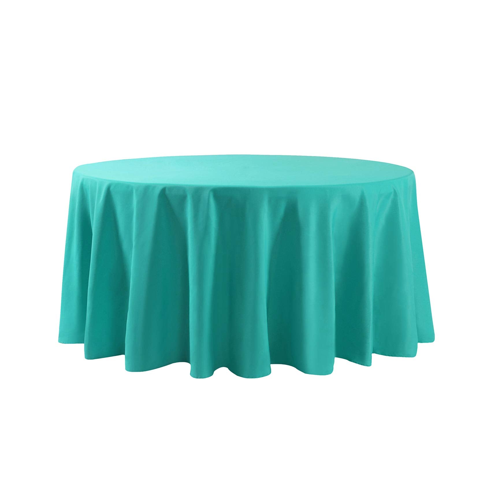 108 Inch Round Tablecloth Washable Polyester Table Cloth Decorative Table Cover For Wedding Party Dining Banquet(108 Inch,Turquo