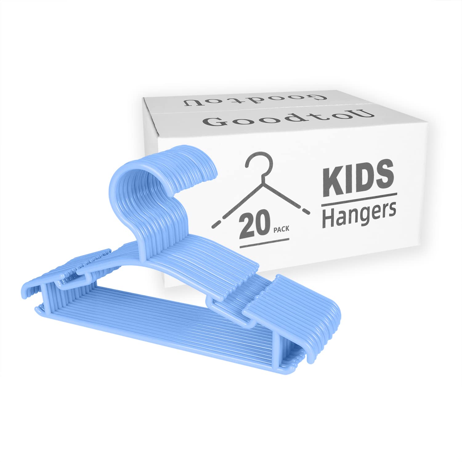 Kids Hangers Childrens Hangers For Clothes Kids Coat Hangers Blue Baby Hangers Toddler Hangers(20 Pack)