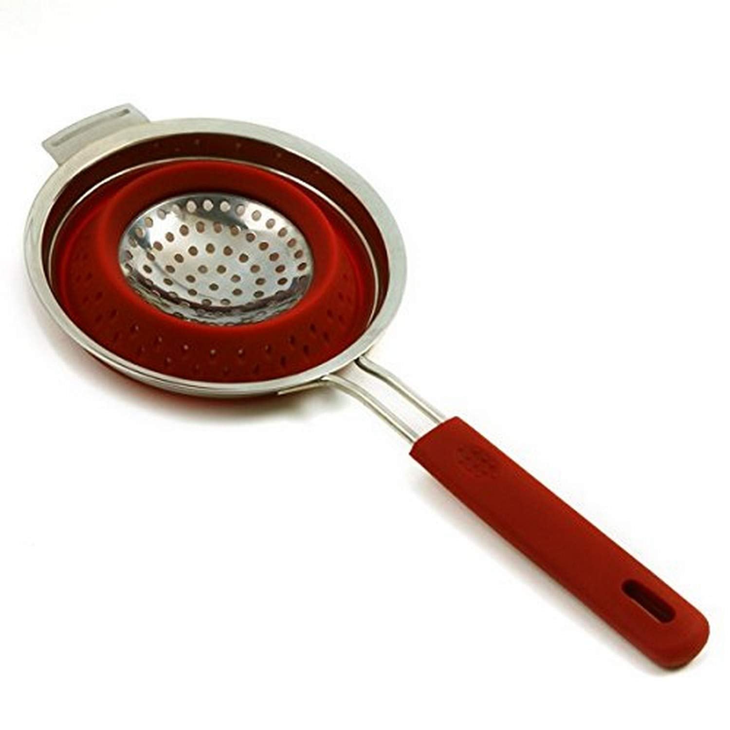 Norpro Stainless Steel 8'' Strainer, 14.25'' X 6.25'' X 3.25'', Red