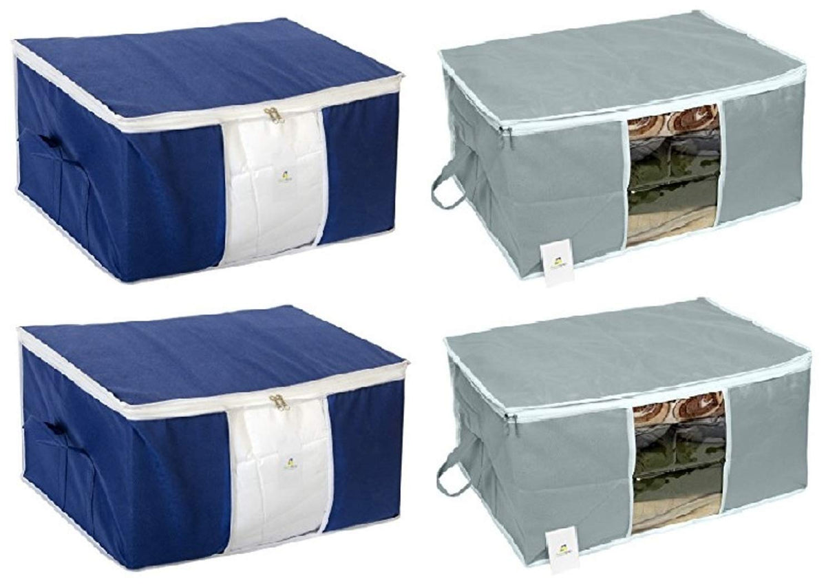 HomeStrap Big Underbed Storage - Blue & Grey - Set of 4