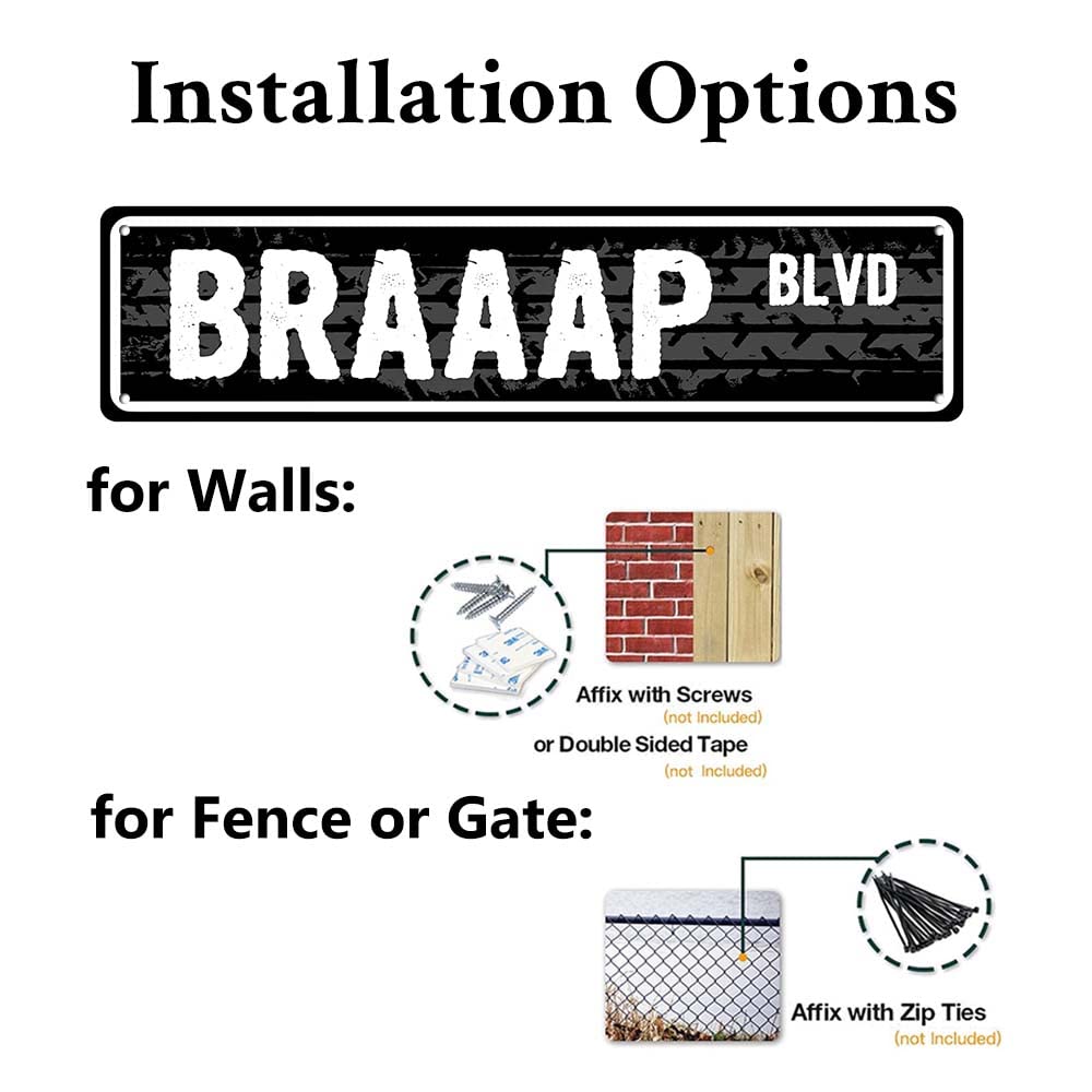 Metal Signs Braaap Blvd Street Motocross Motorcycle Racing Racer Rider Trials Off Road Dirt Bike Enduro Rally Mechanic Man Cave