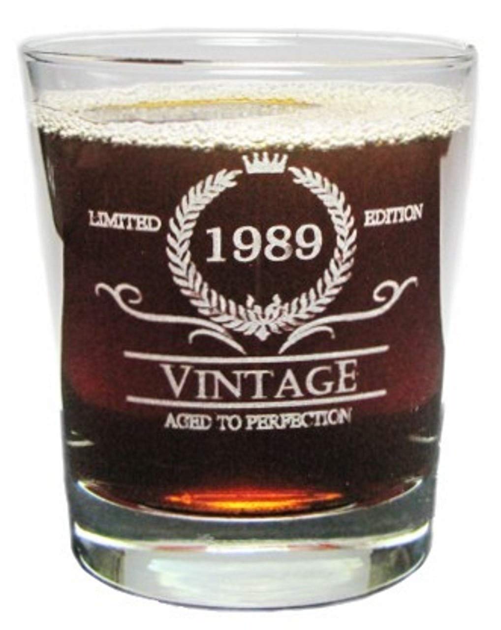 Vintage 1989 Special Edition Aged To Perfection - 30Th Birthday - Engraved Hi-Ball Rocks Glass - 13 Oz - Permanently Etched - Fu
