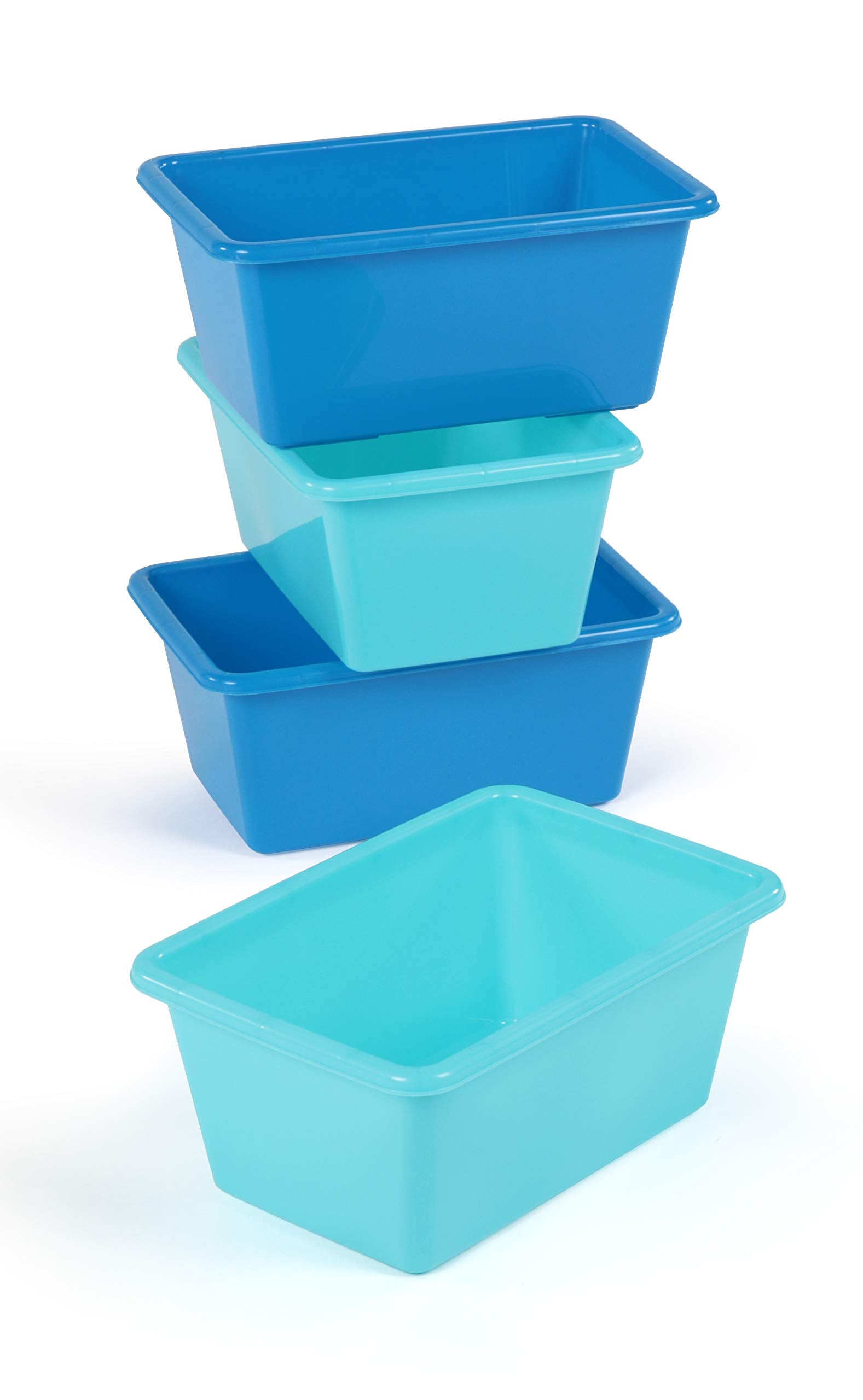 Humble Crew Small Plastic Storage Bins, Set Of 4, Navyteal
