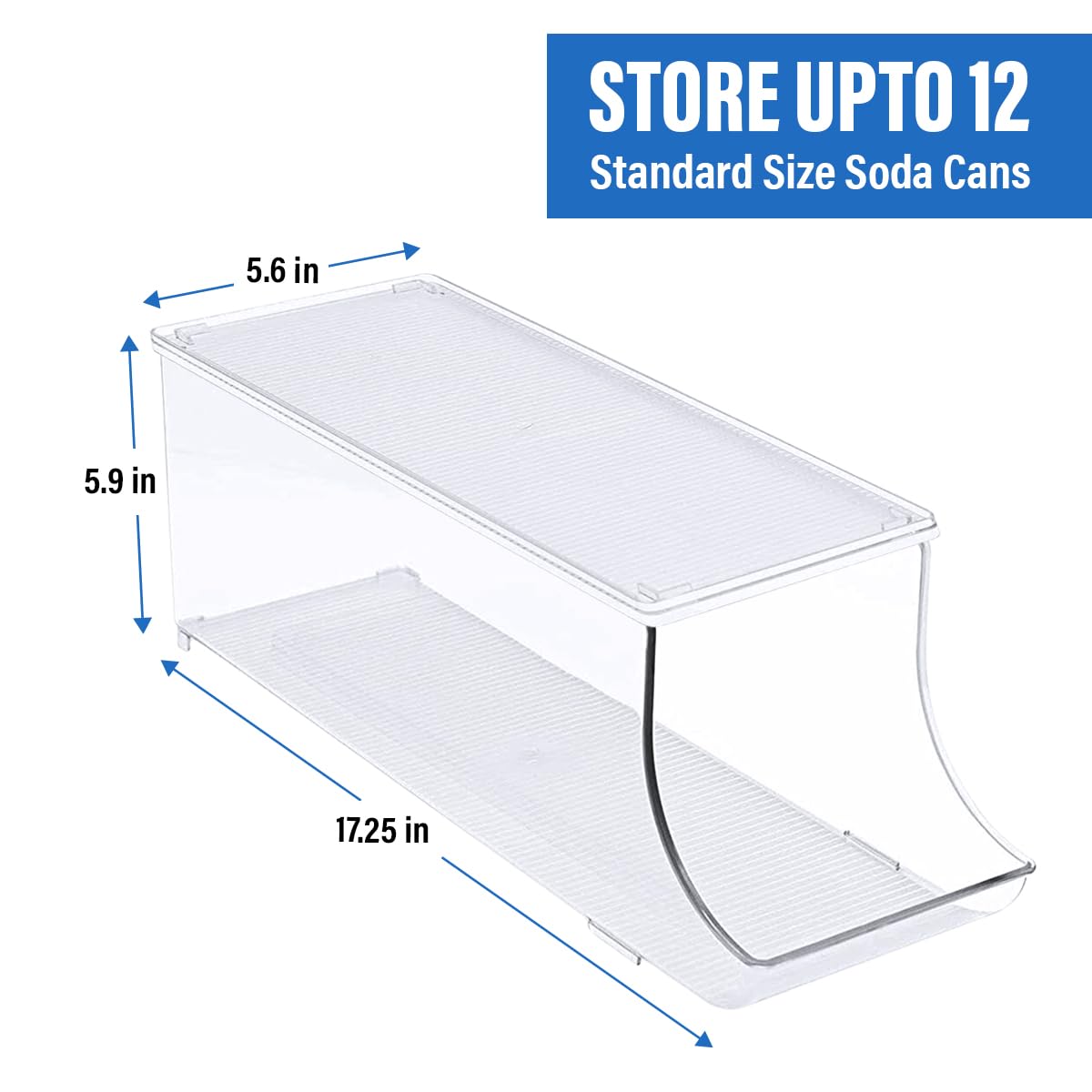 Soda Can Organizer With Lids, Stackable Soda Can Dispenser For Refrigerator, Clear Can Holder Organization And Storage Bins For