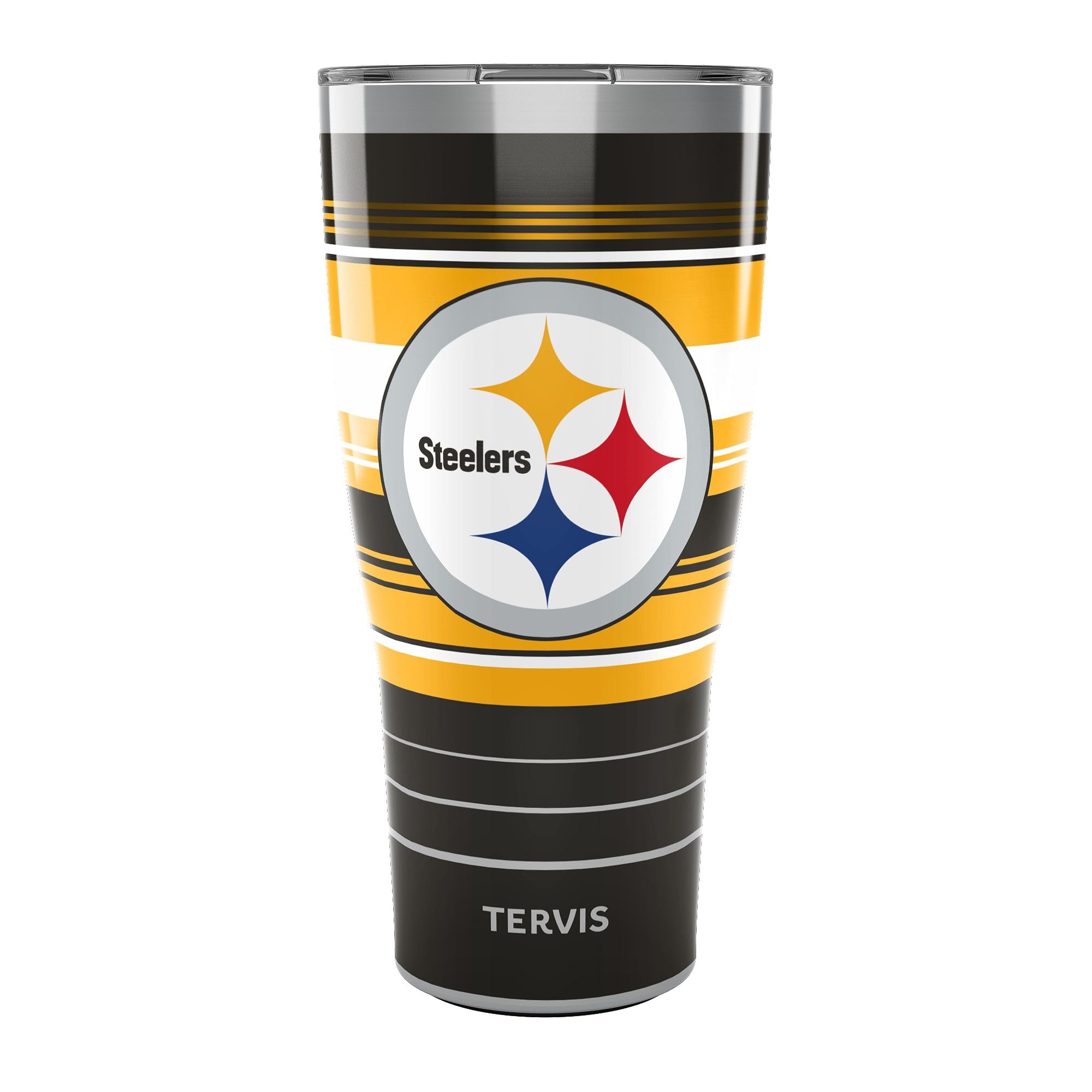 Tervis Traveler NFL Pittsburgh Steelers - Hype Stripes Triple Insulated Tumbler Travel Cup Keeps Drinks Cold & Hot, 30oz, Stainl