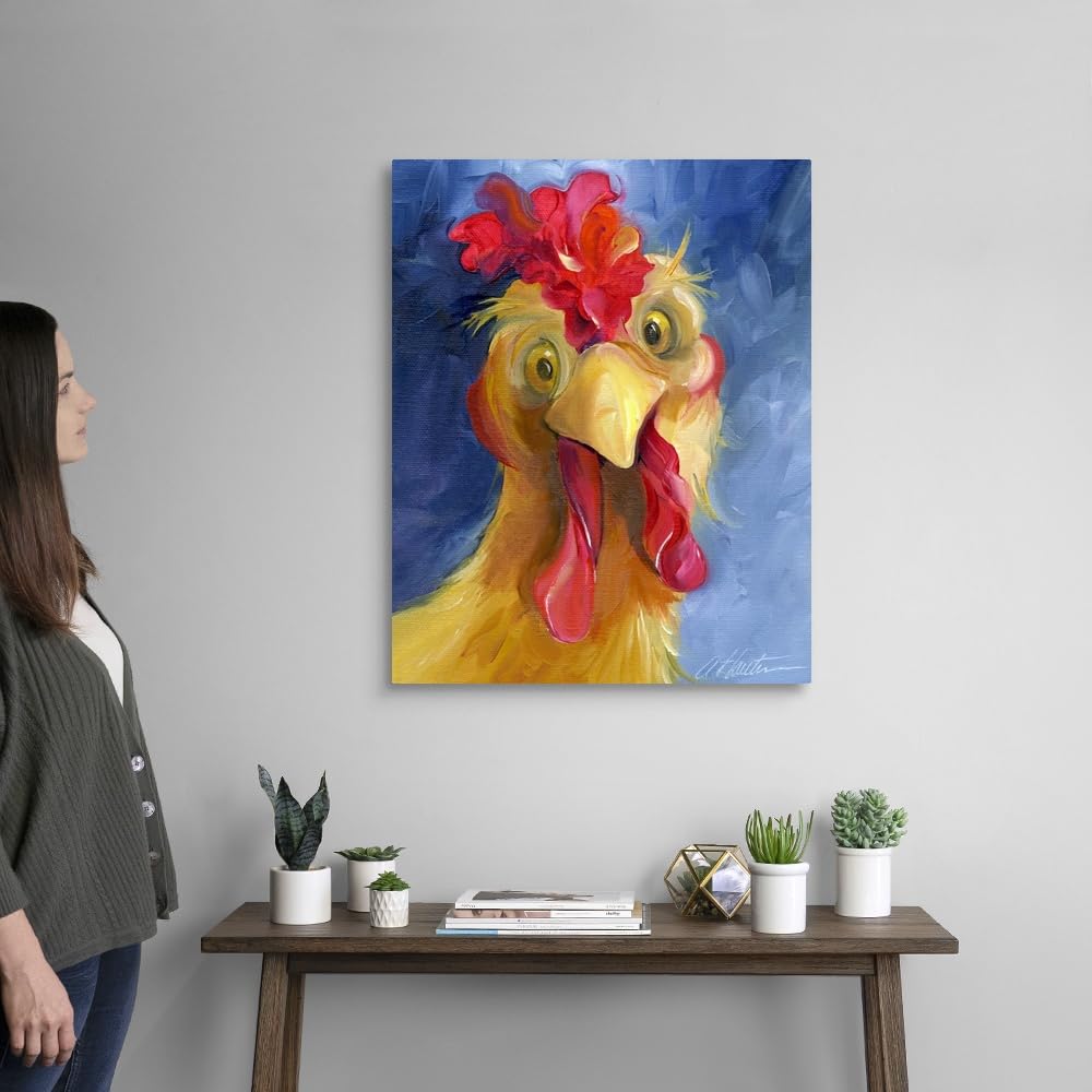 Canvas On Demand Are You Chicken Canvas Wall Art Print By Amy Hautman, Home Decor, Chicken, Wildlife Artwork, 24''X30''