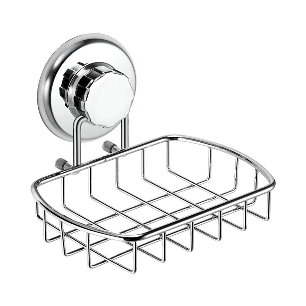 HASKO accessories - Super Powerful Vacuum Suction Cup Soap Dish - Strong Stainless Steel Sponge Holder for Bathroom & Kitchen (C