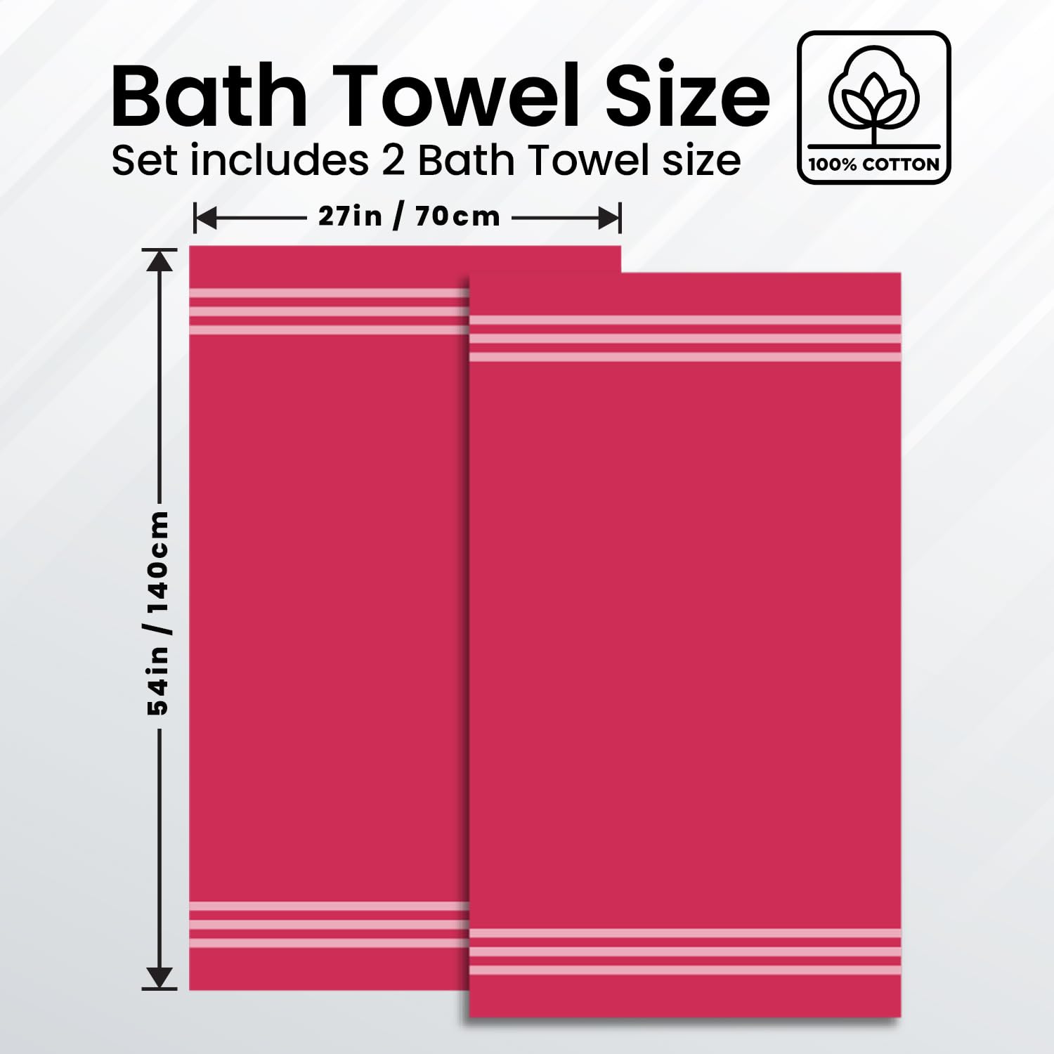 Premium Burgundy Bath Towels - 700 GSM 100% Cotton 27x54 Inches Pack of 2 Bathroom Towels - Ultra Soft and Highly Absorbent Hotel and Spa Quality Bath Towels for Bathroom by Infinitee?Xclusvies