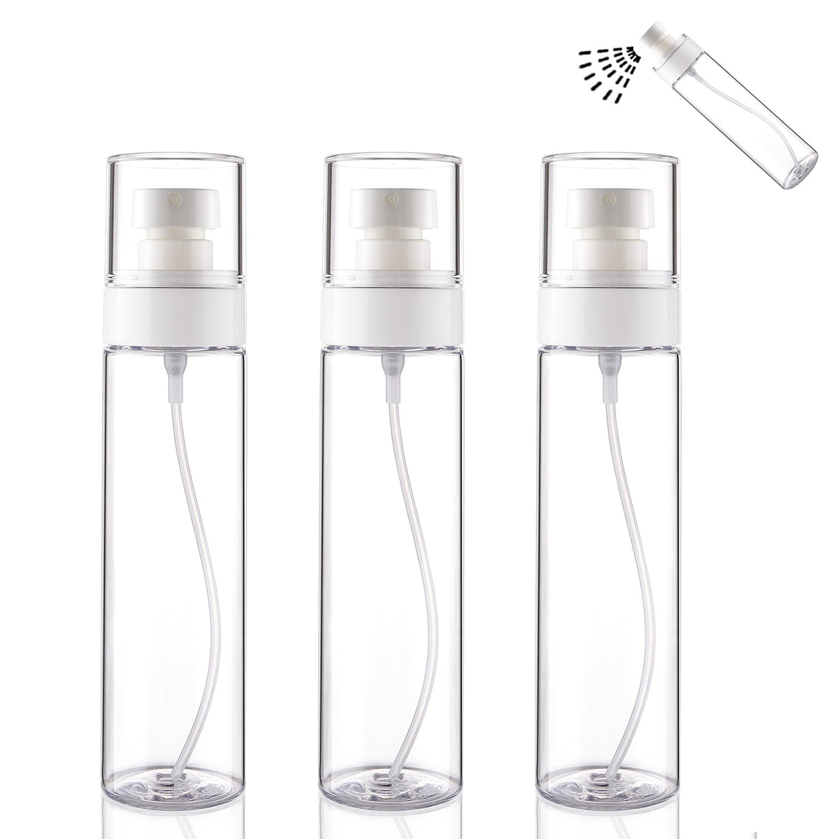 Cosywell Fine Mist Spray Bottles Tsa Approved 3.4Oz/100Ml 3 Pack Leak Proof Travel Size Bottles Refillable Plastic Hair Spray Bo