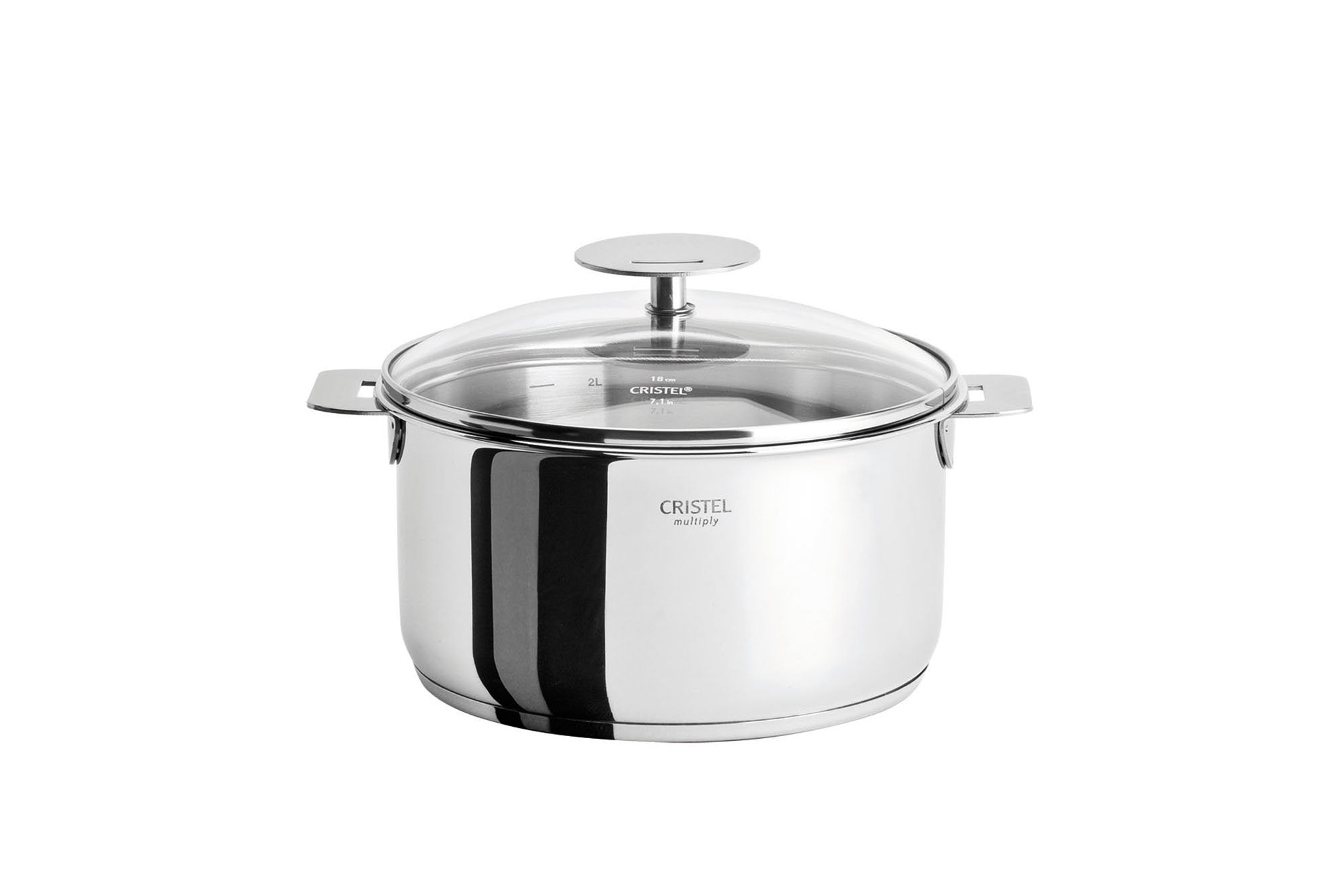 Cristel Casteline Saucepan, 2.5 quart, Silver