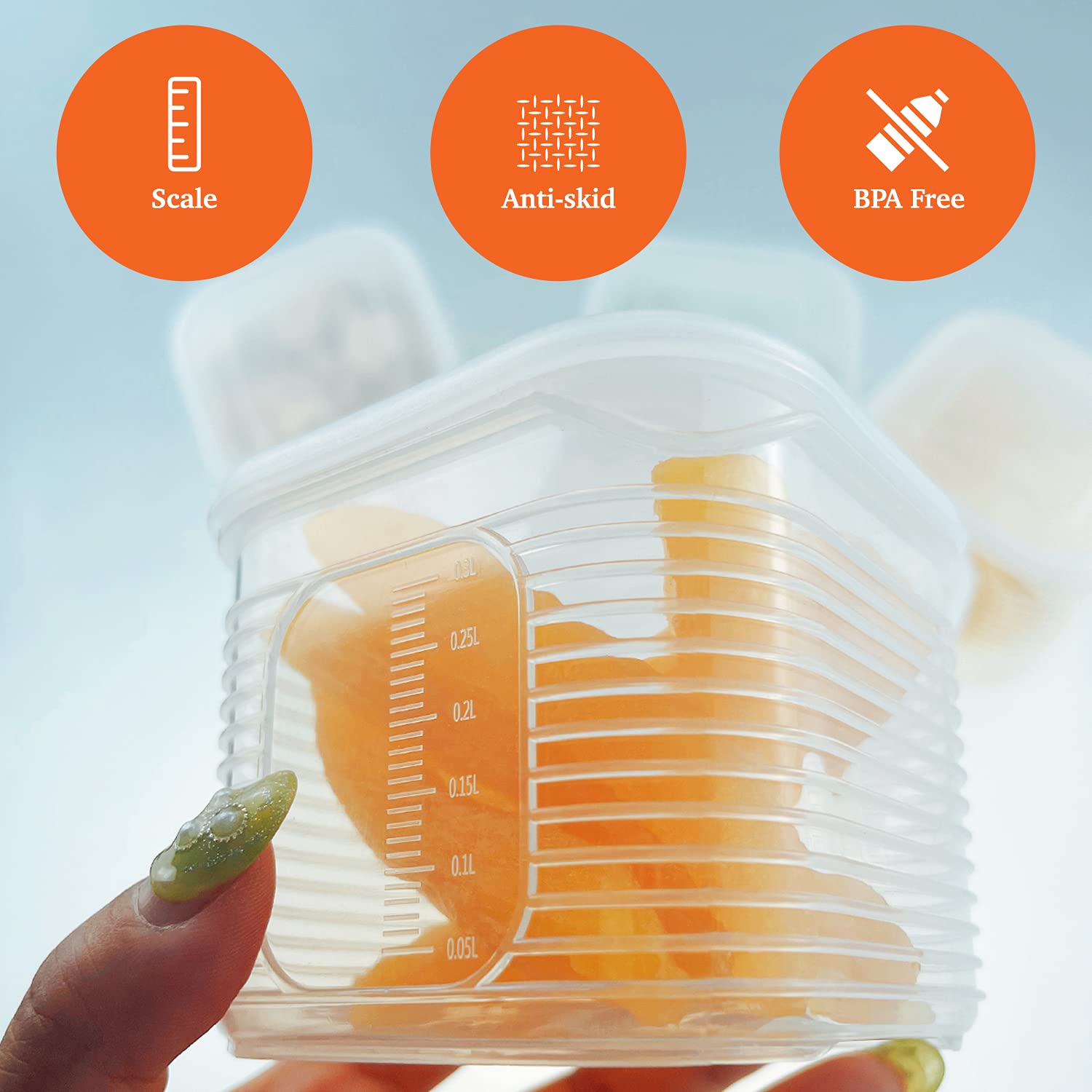 Tetebak Food Storage Containers With Lids Airtight - 6Pcs Removable Individual Bpa-Free Plastic Food Containers For Pantry Organ