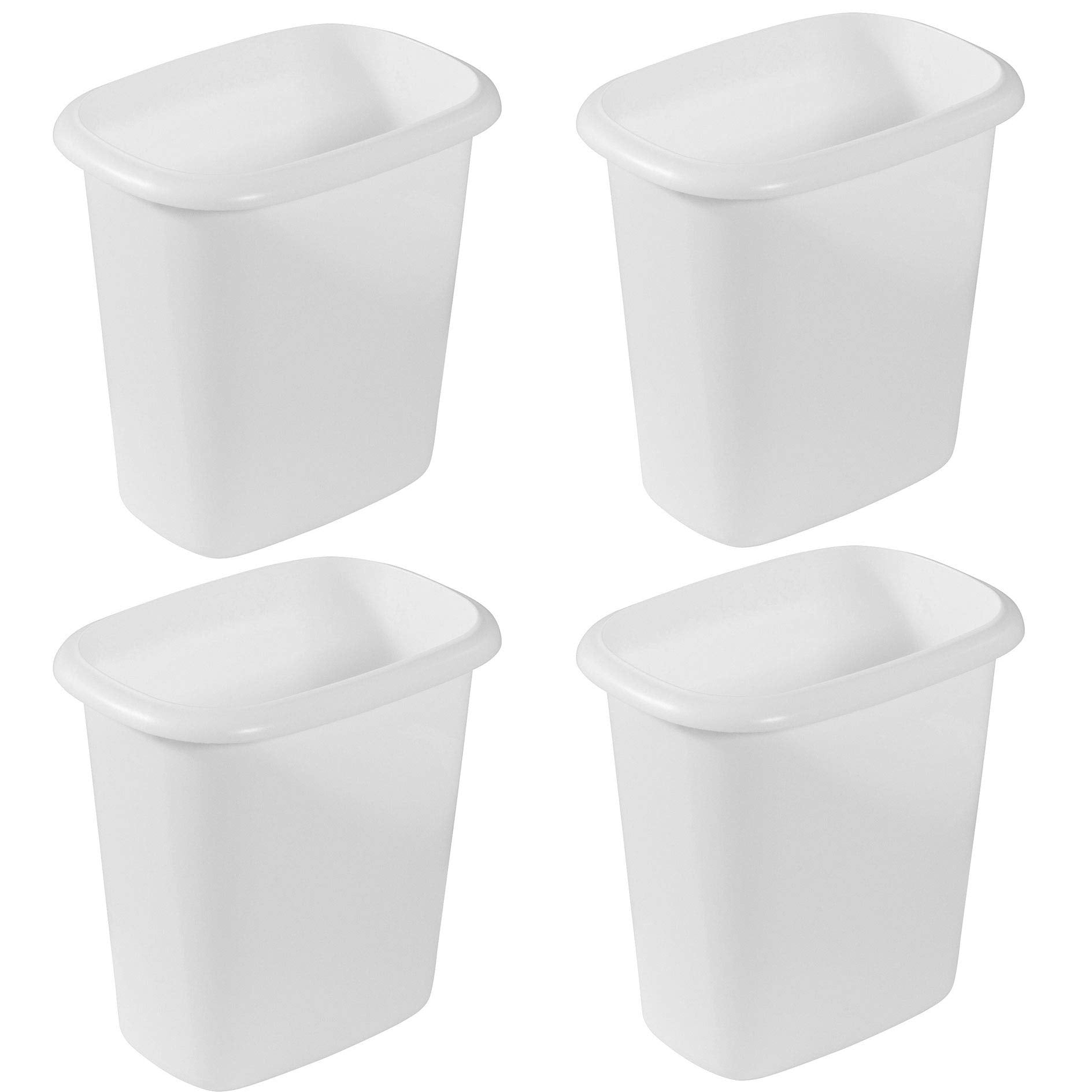 Rubbermaid 6 Quart Bedroom, Bathroom, And Office Wastebasket Trash Can (4 Pack)