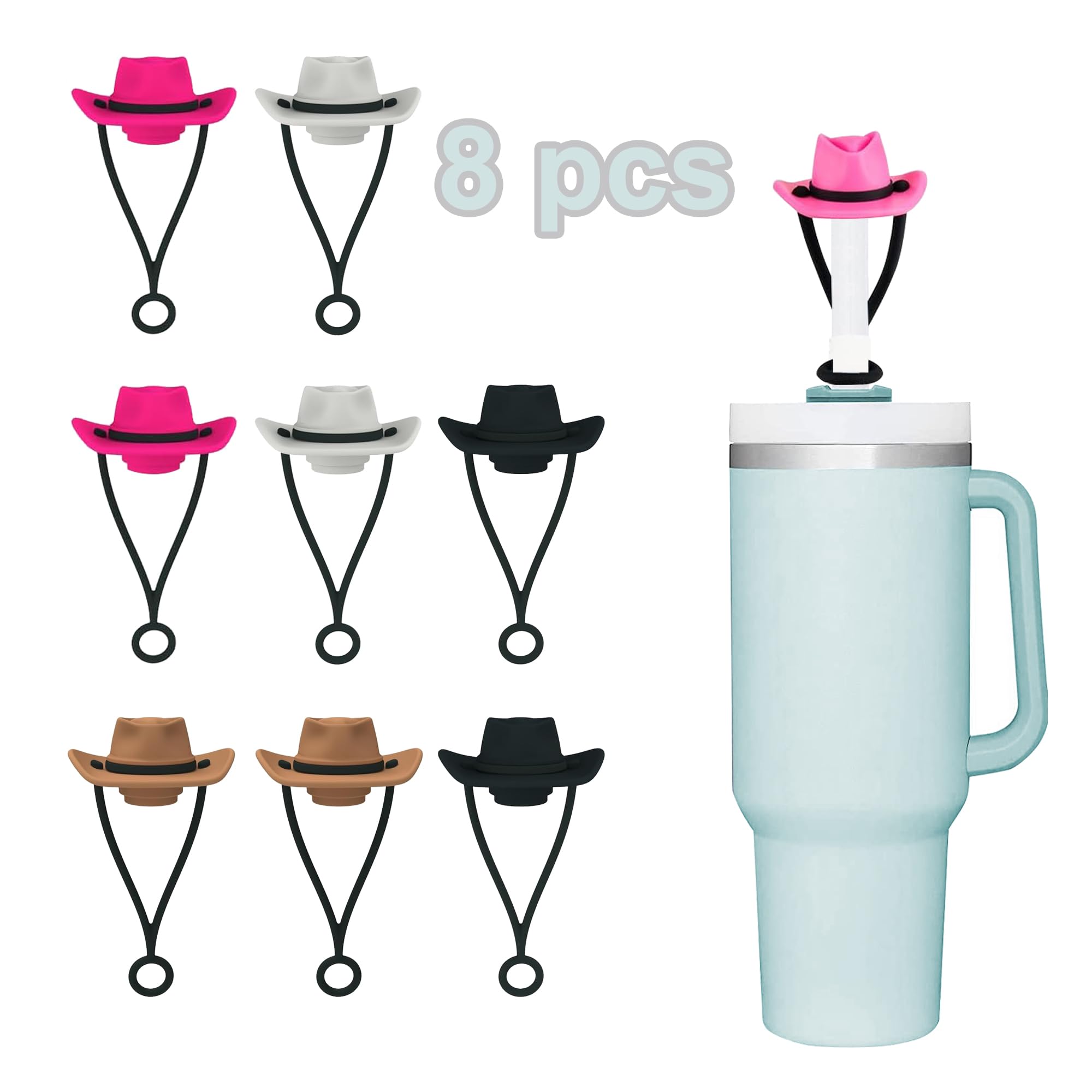 Straw Covers, Silicone Straw Tip Covers, Dust-Proof Straw Cap Toppers, Reusable Silicone Soft Protector Cover For 0.4 Inch/10Mm