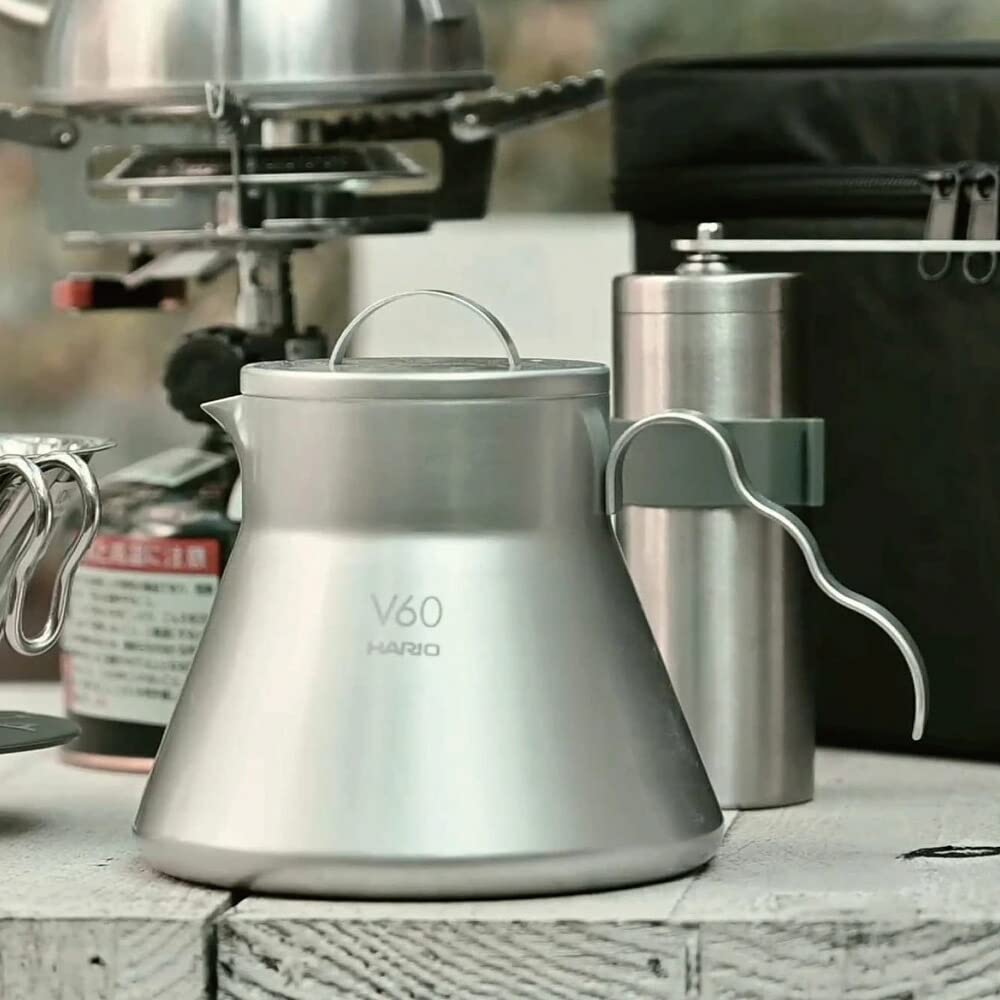 Hario O-Vcsm-50-Hsv V60 Metal Coffee Server, 16.9 Fl Oz (500 Ml), Silver, Made In China
