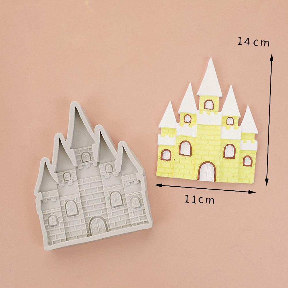 Fairytale Castle Silicone Fondant Mold Cake Crafts Decorating Tool Chocolate Candy Sugar Craft Gum Paste Mold For Wedding Cake D
