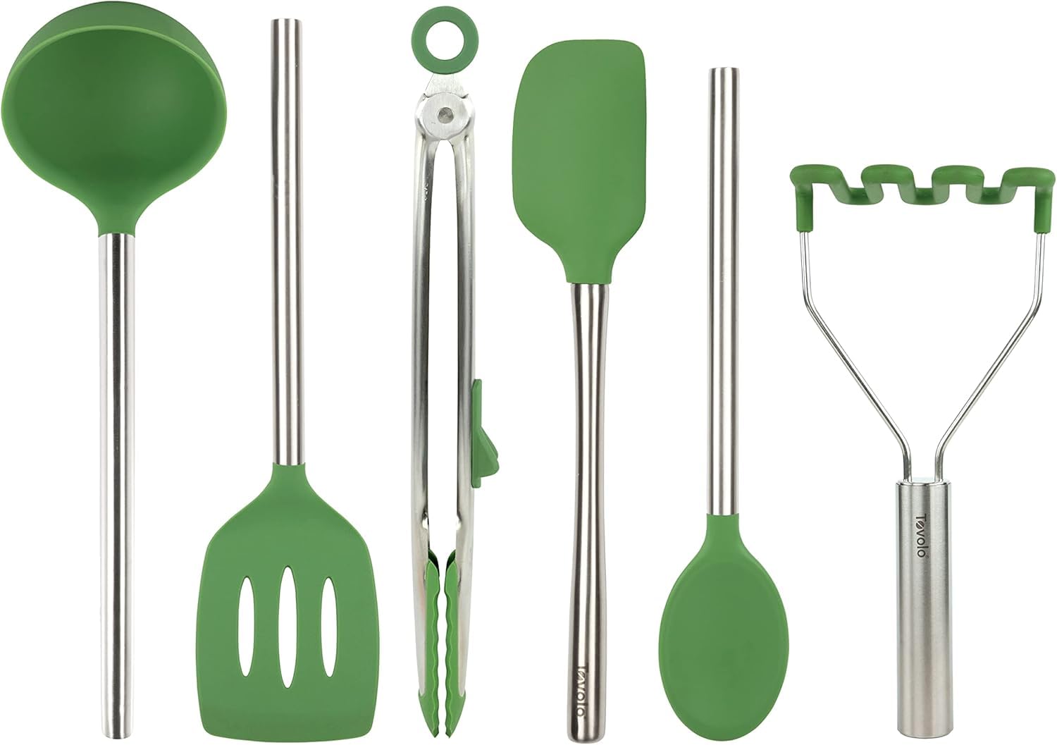 Tovolo Silicone Utensil Set Of 6 For Meal Prep, Cooking, Baking, And More  Pesto