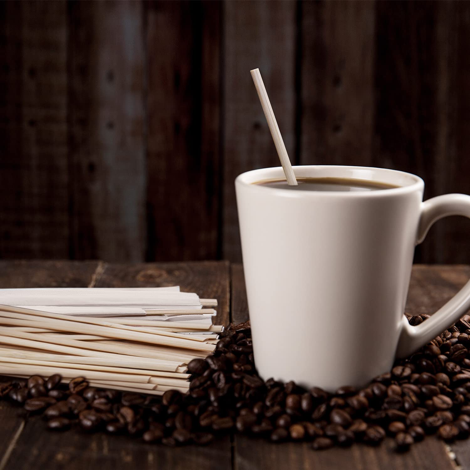 Party Essentials Bamboo Coffee Stirrers/Beverage Stir Sticks, 7'' Length, 1000-Count, Natural